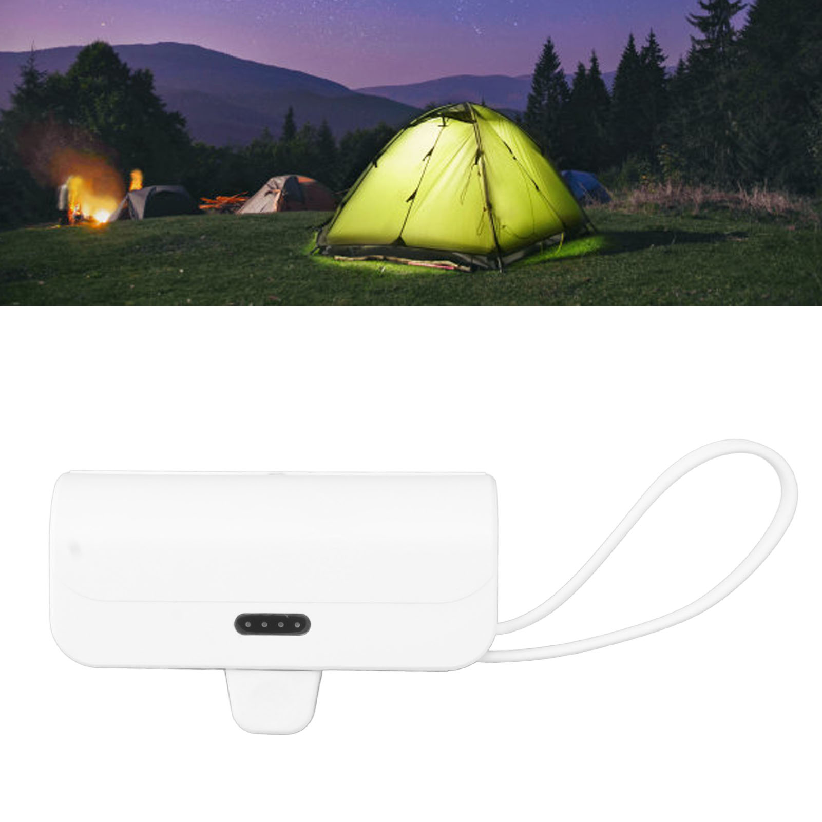 Mini-powerbank Mit Integriertem Kabel, Etui Für 21700-akku, Kleines Ladegerät, Kompatibel Mit Lightning Und Typ-c, 2 In 1.