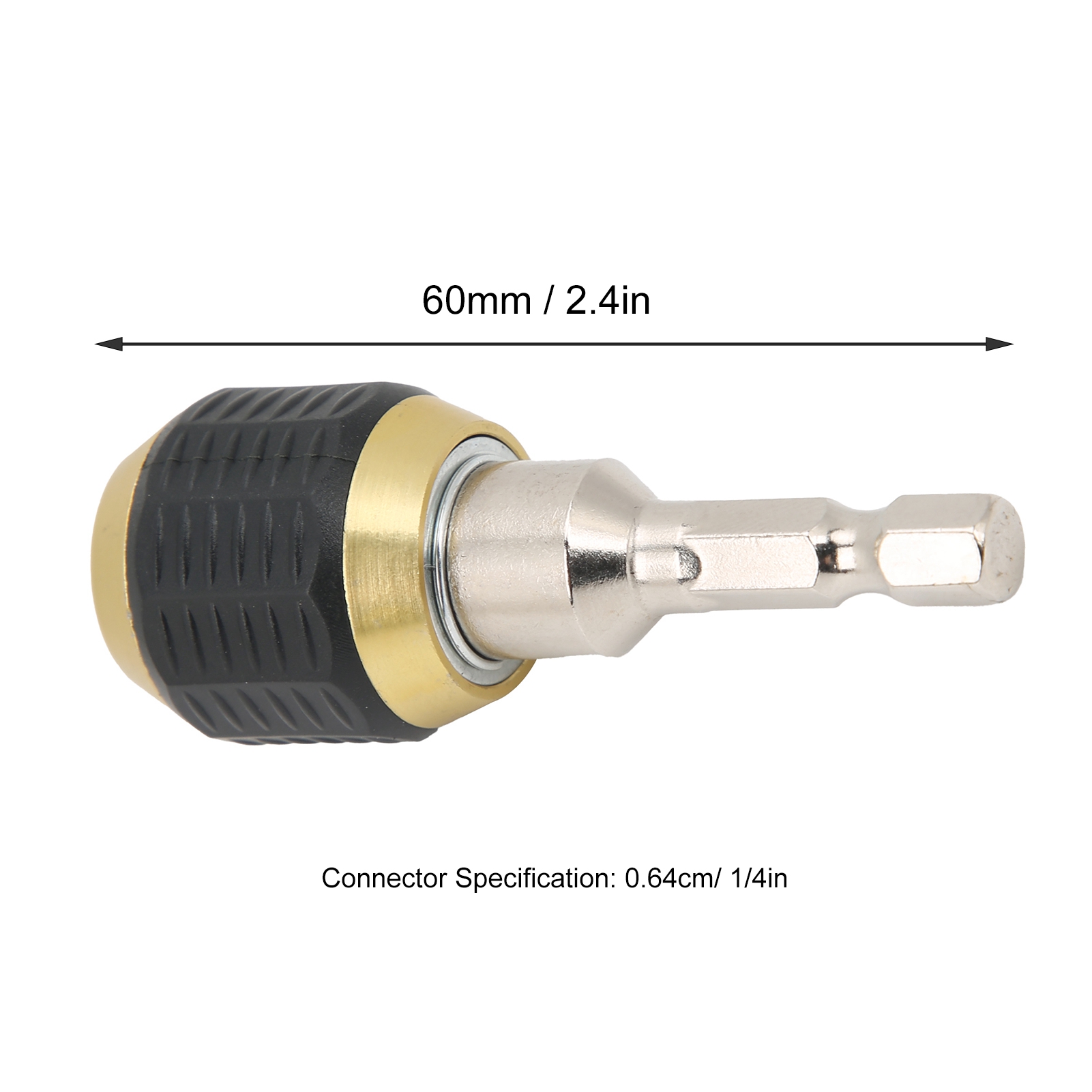 Schnellwechselverbinder Mit Einziehbarem Sechskantschaft Für Elektrische Bohrmaschinen, Dreibackensteckschlüssel Auf 1/4" Innensechskant-selbstverriegelungs-verbindungsschaft, 60 Mm.