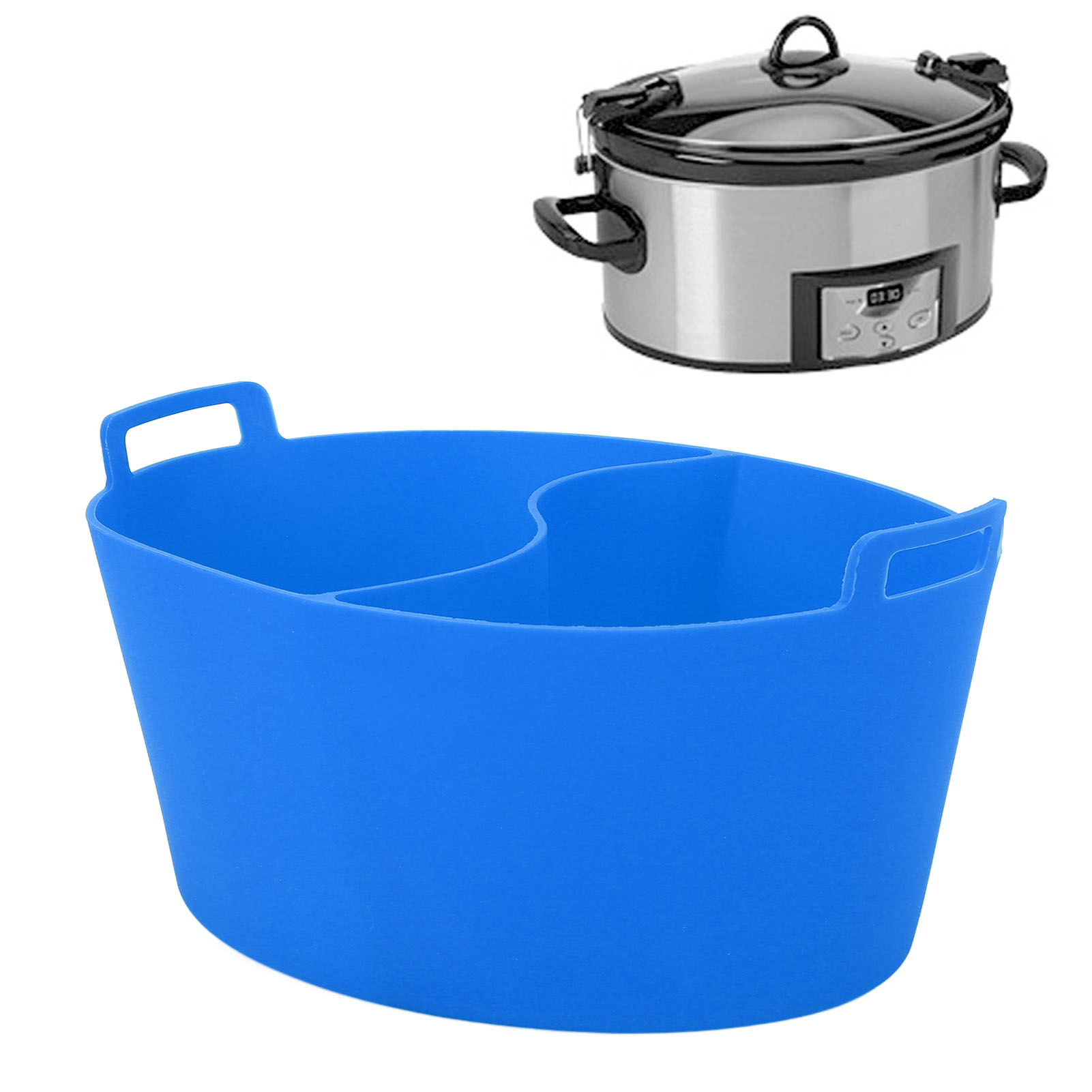 Innenteiler Aus Silikon Für Schongarer, Wasserdicht, Wiederverwendbar, Für Crockpot 6qt Schongarer, Blau.