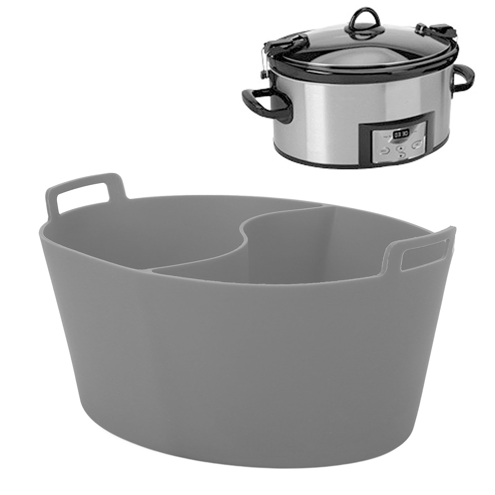 Innenteiler Aus Silikon Für Schongarer, Wasserdicht, Wiederverwendbar, Für Crockpot 6qt Schongarer, Grau.