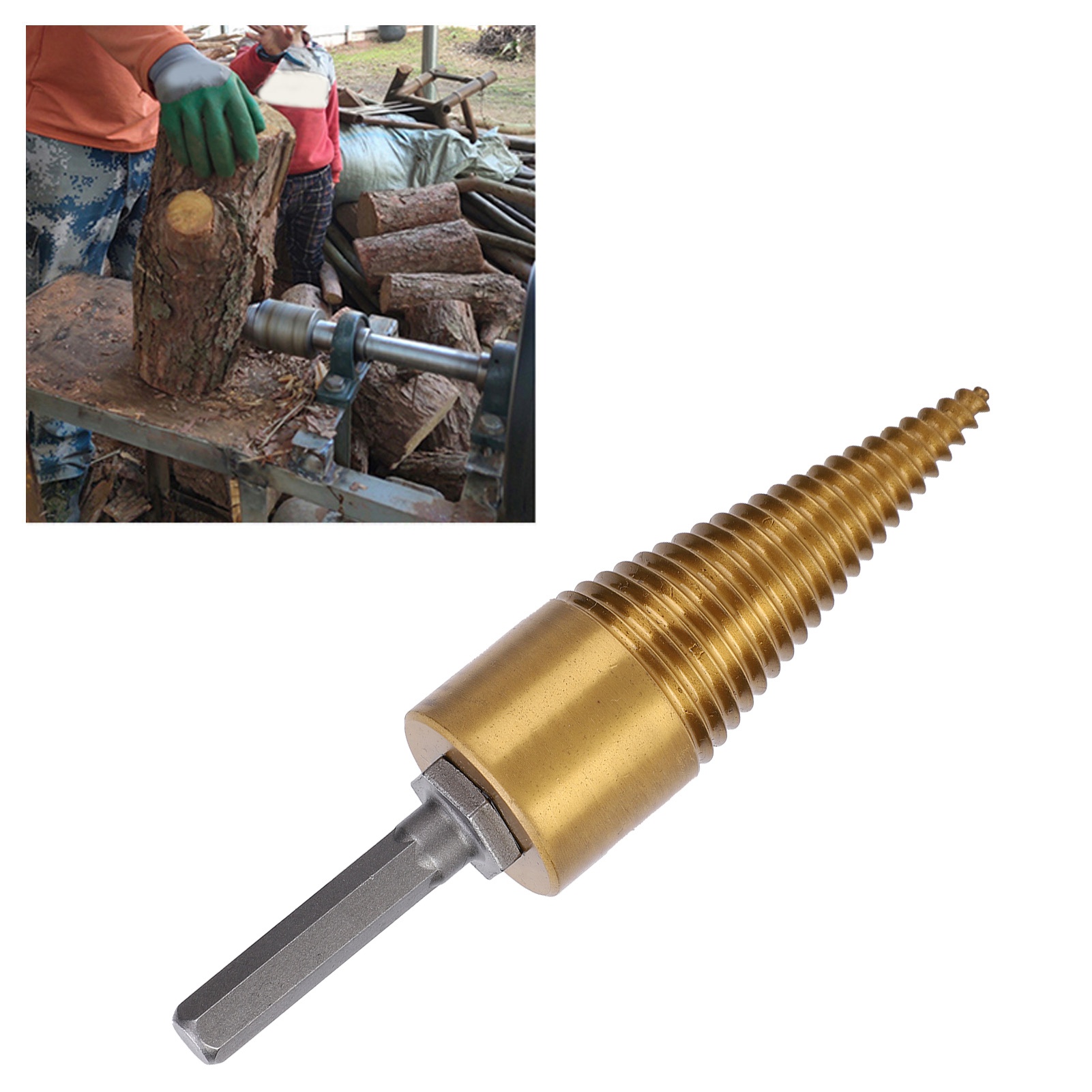 Kleiner Holzspalter Mit 32 Mm Sechseckigem Griff, Titanbeschichtet.