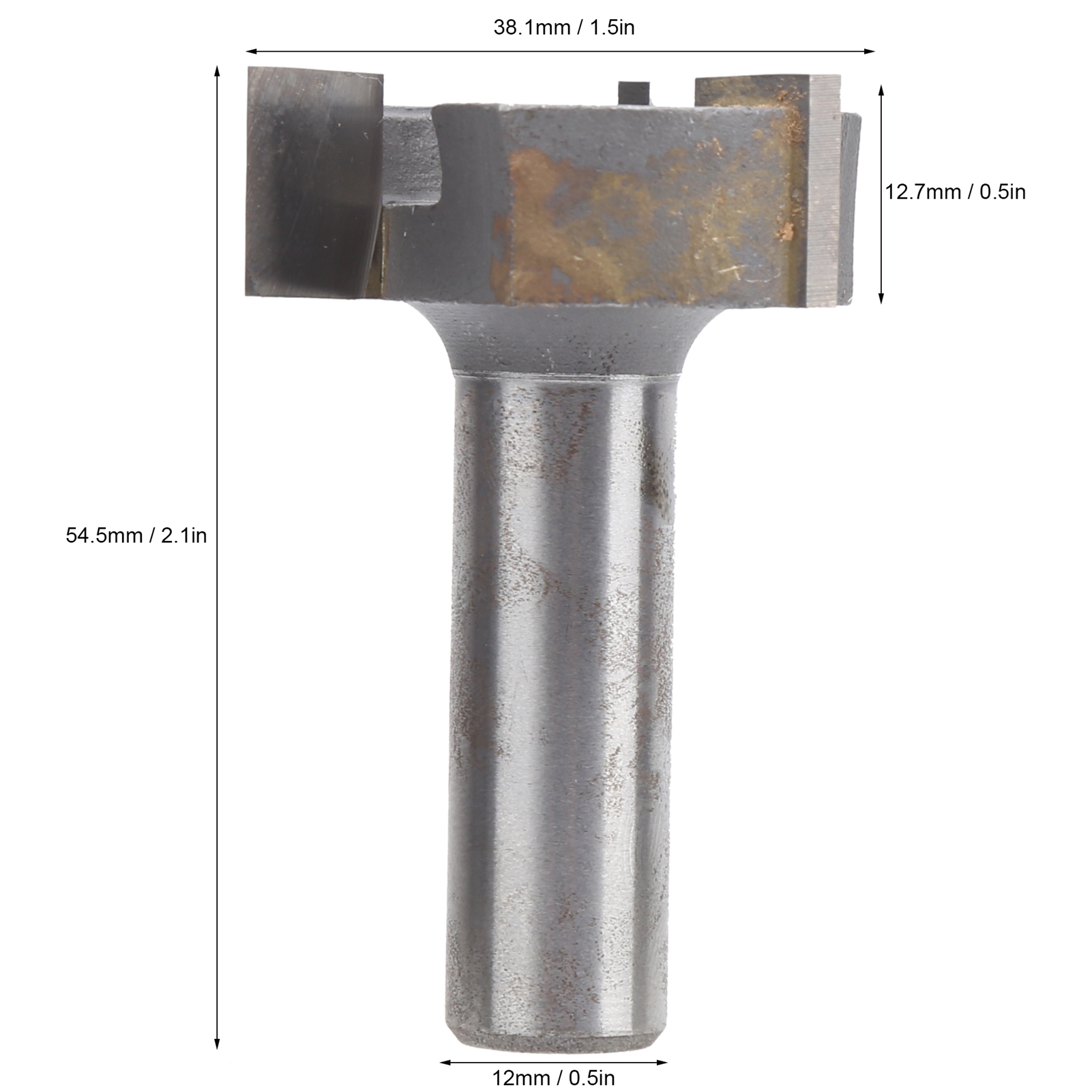 Dreischneidiger T-nutfräser, 1/2-zoll-schaft, Naturbelassen, Nutfräser, Holzfräser, Hartmetall-gravierfräser