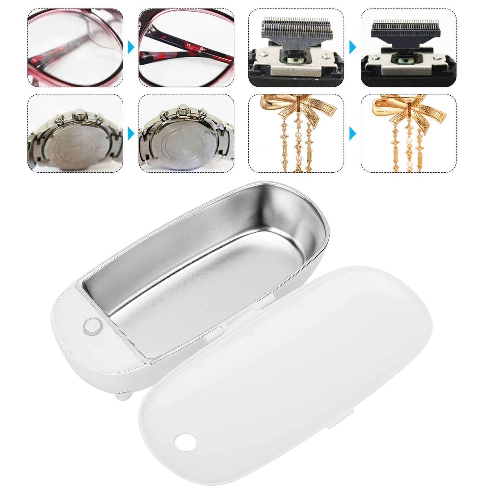 Mk-185pro Mini-hochfrequenz-ultraschallreiniger 450 Ml Für Uhren, Zahnprothesen, Mobiltelefone, Motherboards, Brillen Und Schmuck (europäischer Standard Ac220-240v)