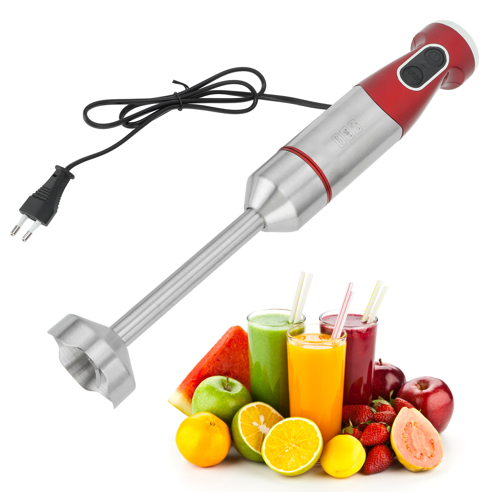 Mini-stabmixer Mit 800 W Leistung Und Edelstahlklingen, Ideal Für Smoothies, Obst, Babynahrung Und Suppen. Europäischer Standard 220 V.