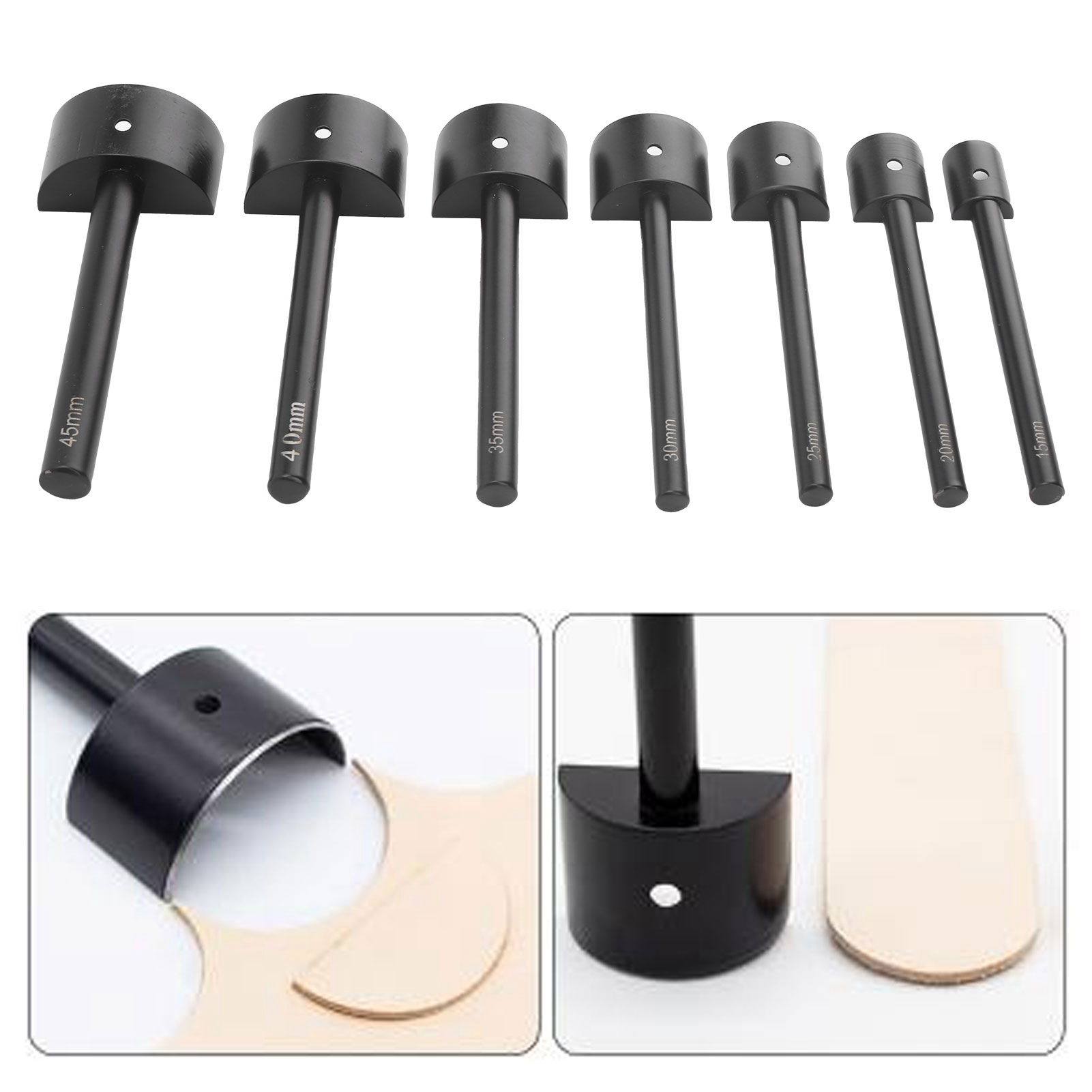 Set Mit 7 Halbkreisförmigen Lederschneidern, Halbkreisschneider-set, Diy-lederbearbeitungswerkzeugset