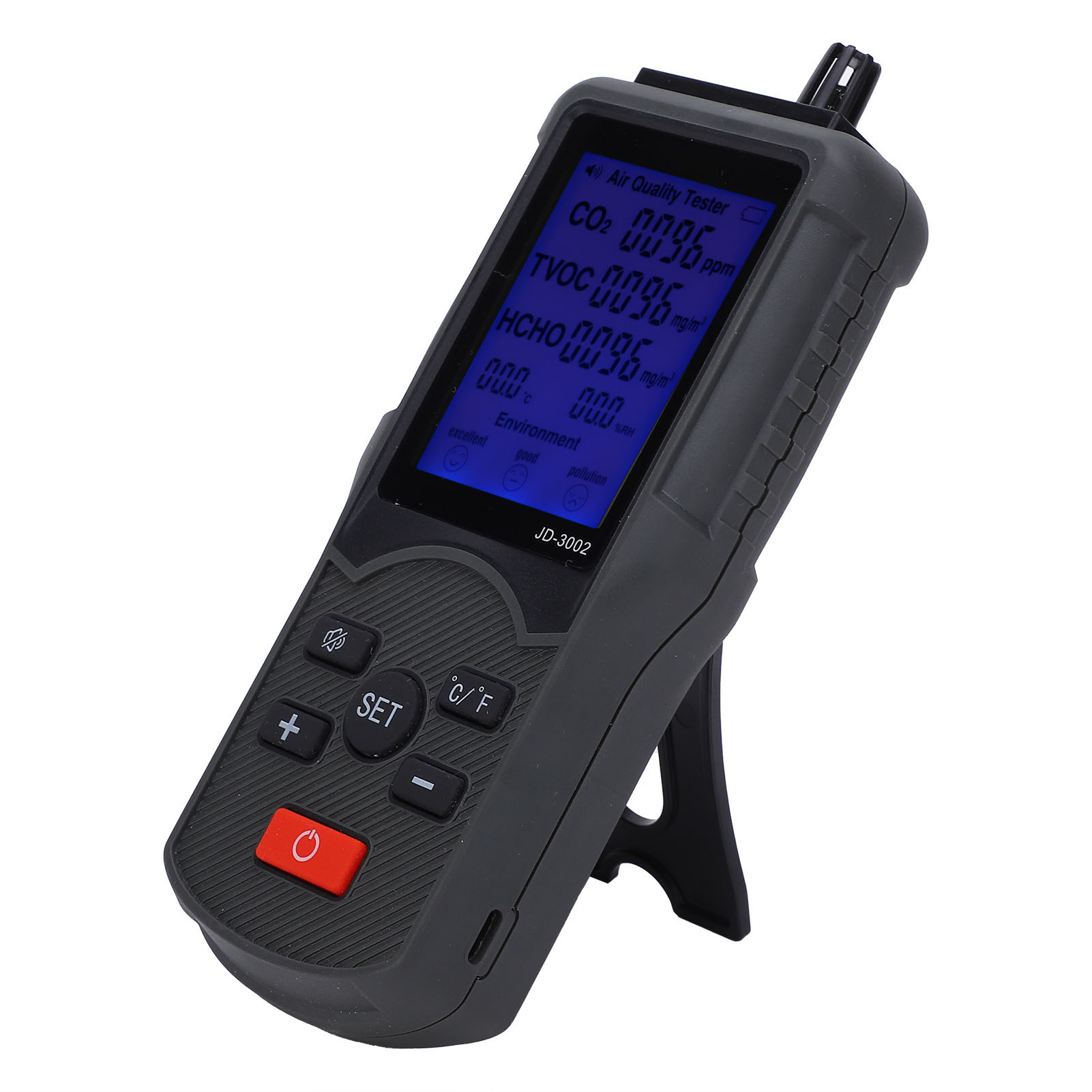Jd-3002 Luftqualitätsdetektor, Integrierter Co₂- Und Tvoc-detektor, Temperatur- Und Feuchtigkeitsmonitor