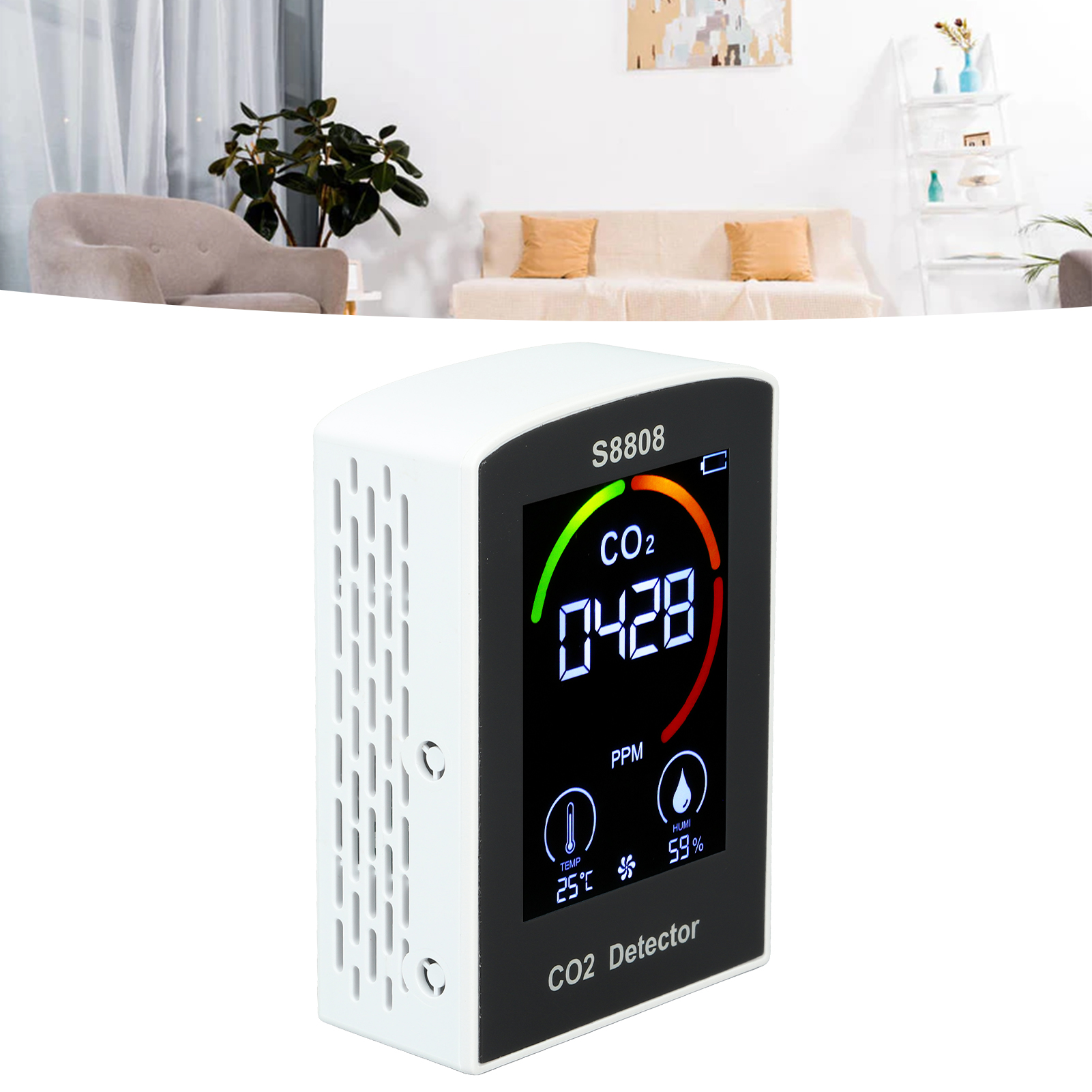 Kohlendioxid-konzentrationsmessgerät, Alarmgerät, Tragbares Co2-messgerät, Thermometer, Hygrometer, Luftqualitätsmonitor