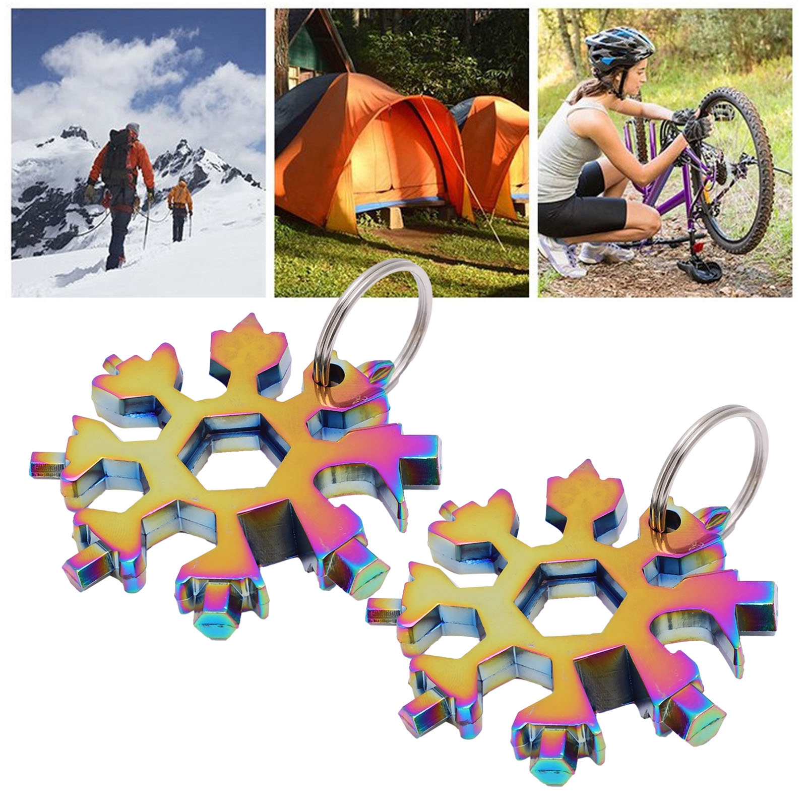 Multifunktionaler, Schneeflockenförmiger Schneeschlüssel Mit Farben