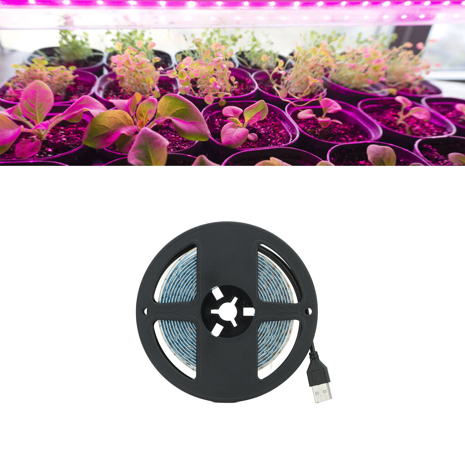 20-w-solarpanel, 3 Meter Lange Led-gartenbaulampe Mit Solarwachstumsspektrum, Schutzart Ip65 Für Gemüsesetzlinge, Wasserpflanzen Und Als Zusätzliche Innenbeleuchtung Mit Batterieschutzbox.