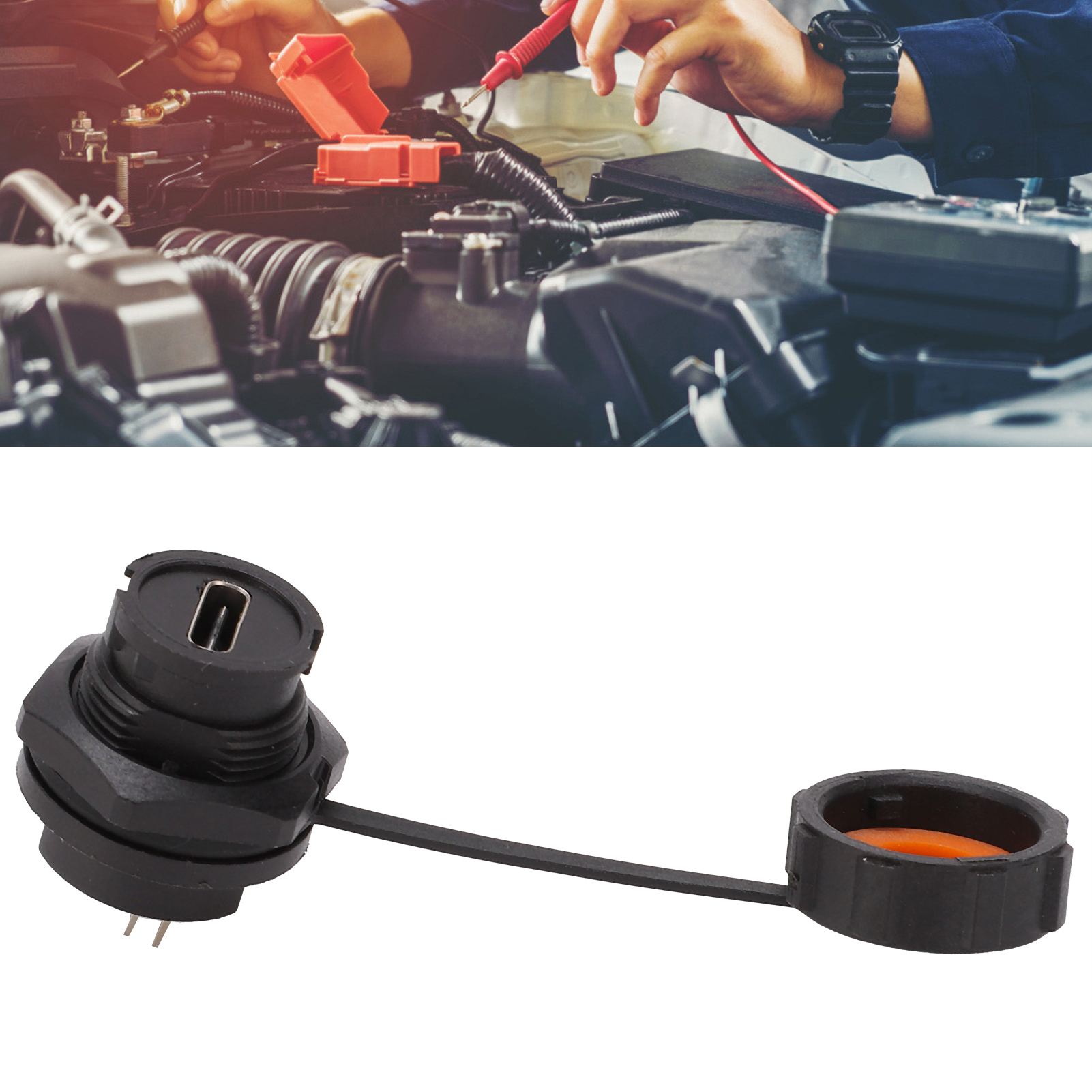 Wasserdichter Usb-anschluss E10tpc-bf1-f, Buchse Typ C, Rückseitige Leiterplattenbuchse