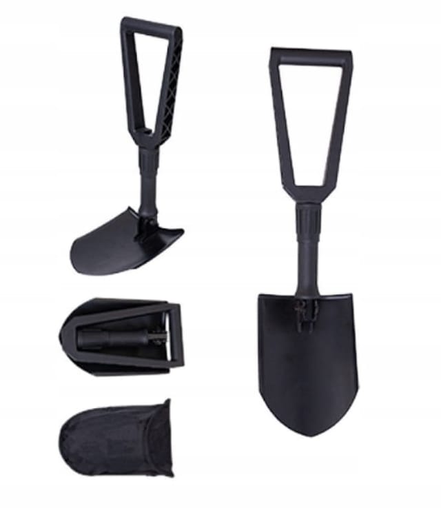 Klappspaten + Hülle 59 cm schwarz Metall