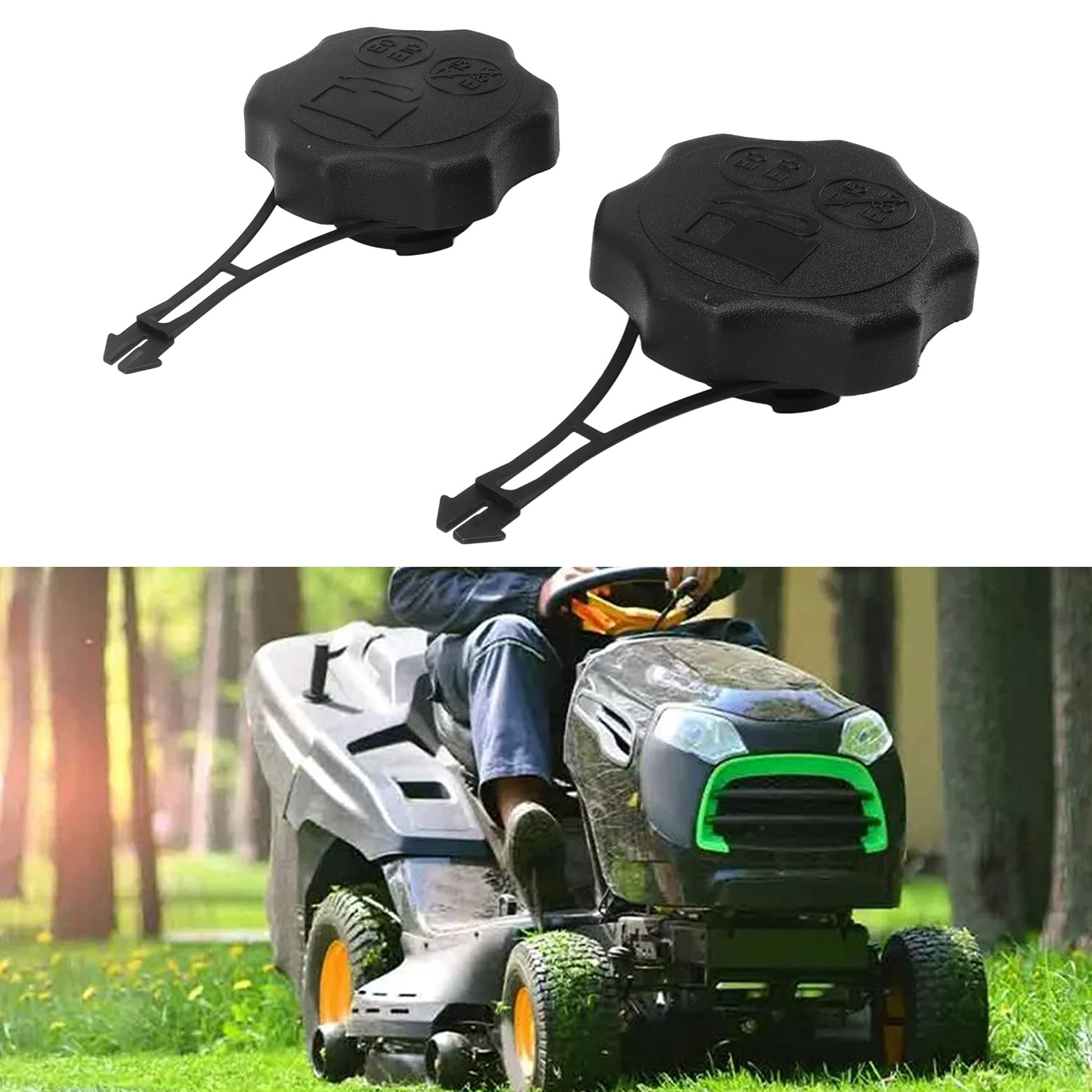 Tankdeckel (2er-set) 594061 Für Briggs & Stratton Motoren Mit Sicherheitsleine, Serien 675exi Und 725exi
