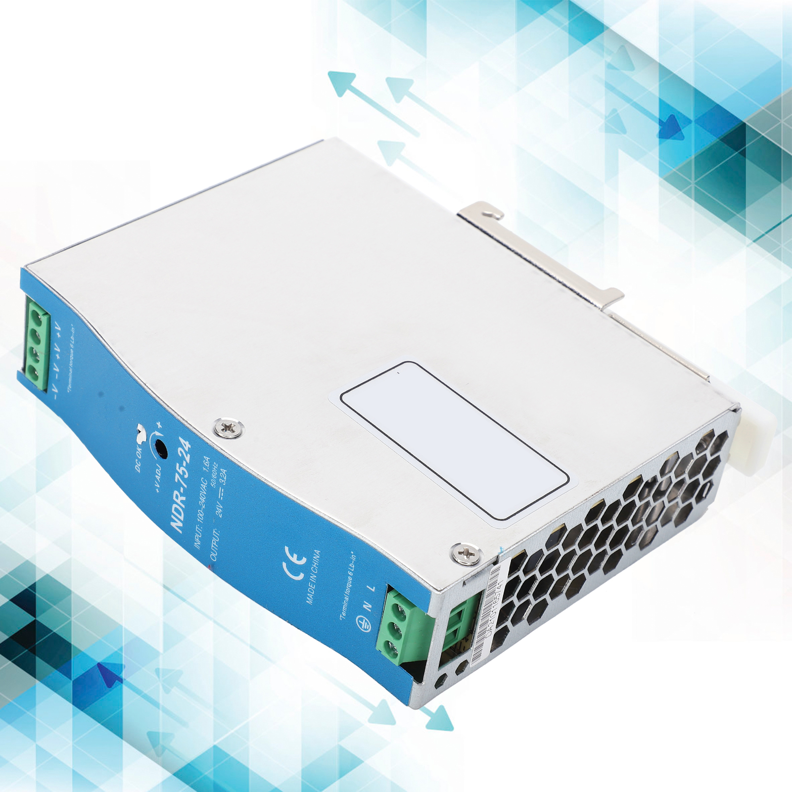 Berm@ndr-75-24 75w 24v Din-schienen-schaltnetzteil, 3,2a, Für Industrielle Schaltschränke, Speicherprogrammierbare Steuerungen (sps), 100-240v Ac Sensoreingangsspannung