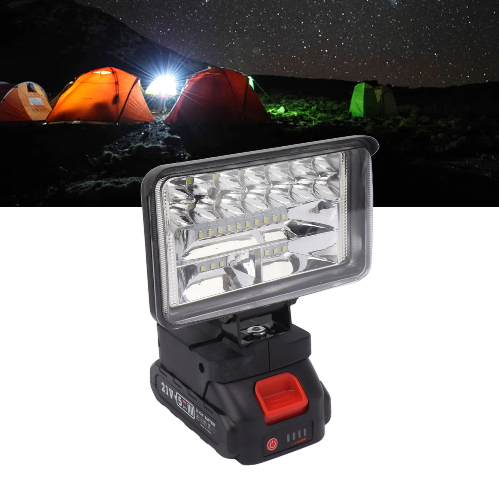 Hochleistungs-led-flutlichtstrahler Mit Breitem Abstrahlwinkel Für Den Außenbereich, Drehbarer Lampenkopf Mit Mt-anschluss, Europäischer Standard 100–240 V. Lieferumfang: 4-zoll-led-lampe, Ein Akku Un