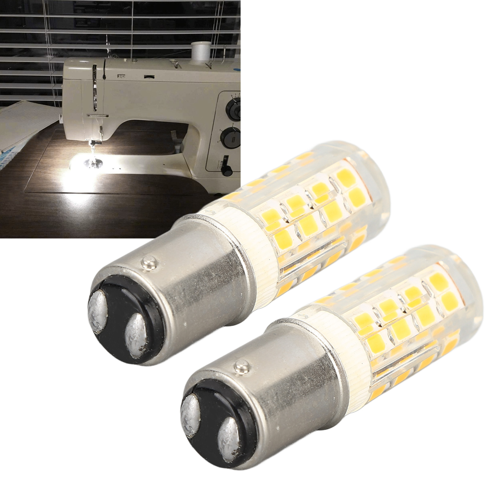 Dimmbare Led-lampe Ba15d, Klein Mit Doppelbajonettfassung, 52 Leds, Geeignet Für Nähmaschinen, Kühlschränke, Küchenutensilien, Dunstabzugshauben Und Haushaltsbeleuchtung.