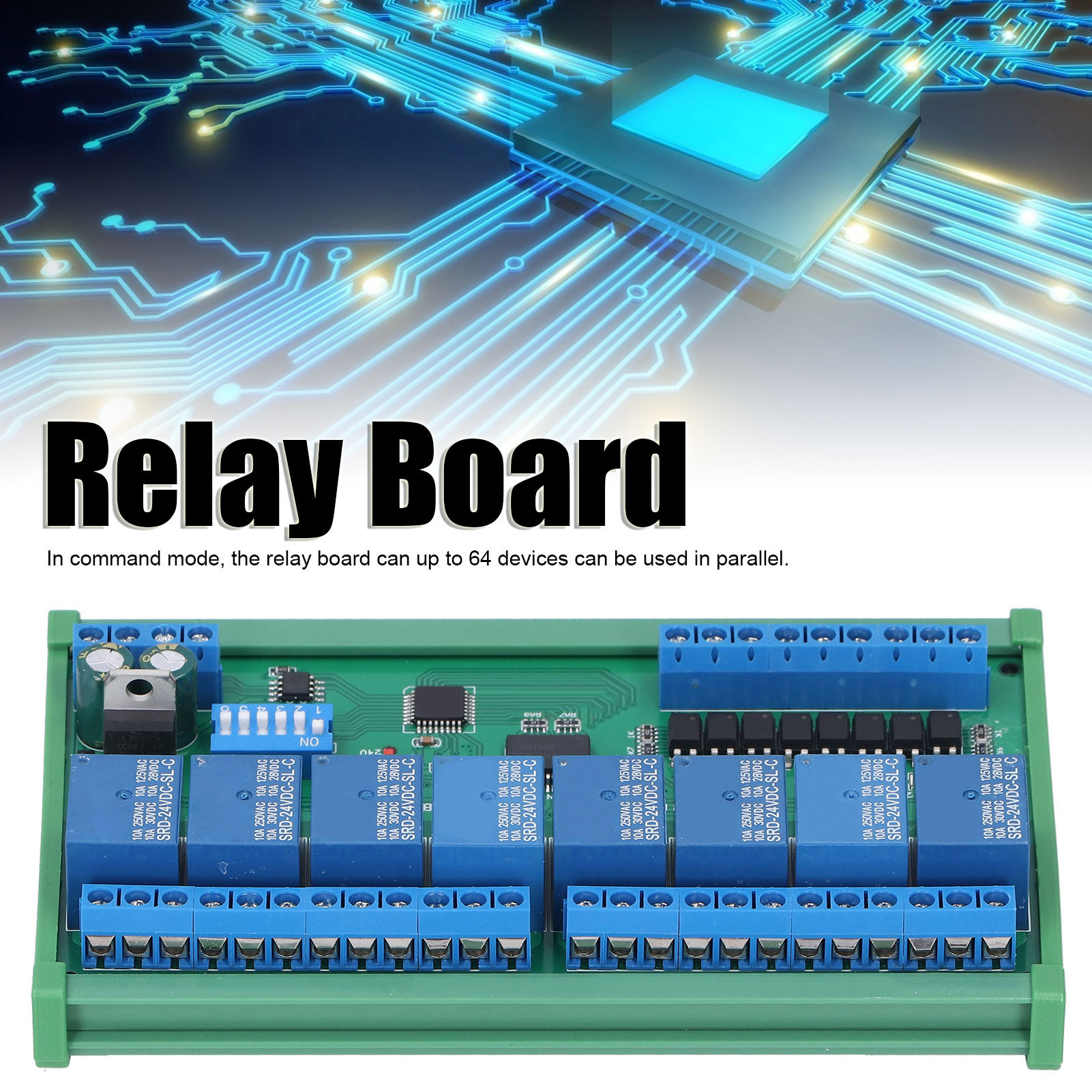 N4d8b08-r Rs485-relais, 8 Eingänge, 8 Ausgänge, Modbus-rtu-protokoll, Din35-schienengehäuse, 24-v-sps-erweiterungsplatine