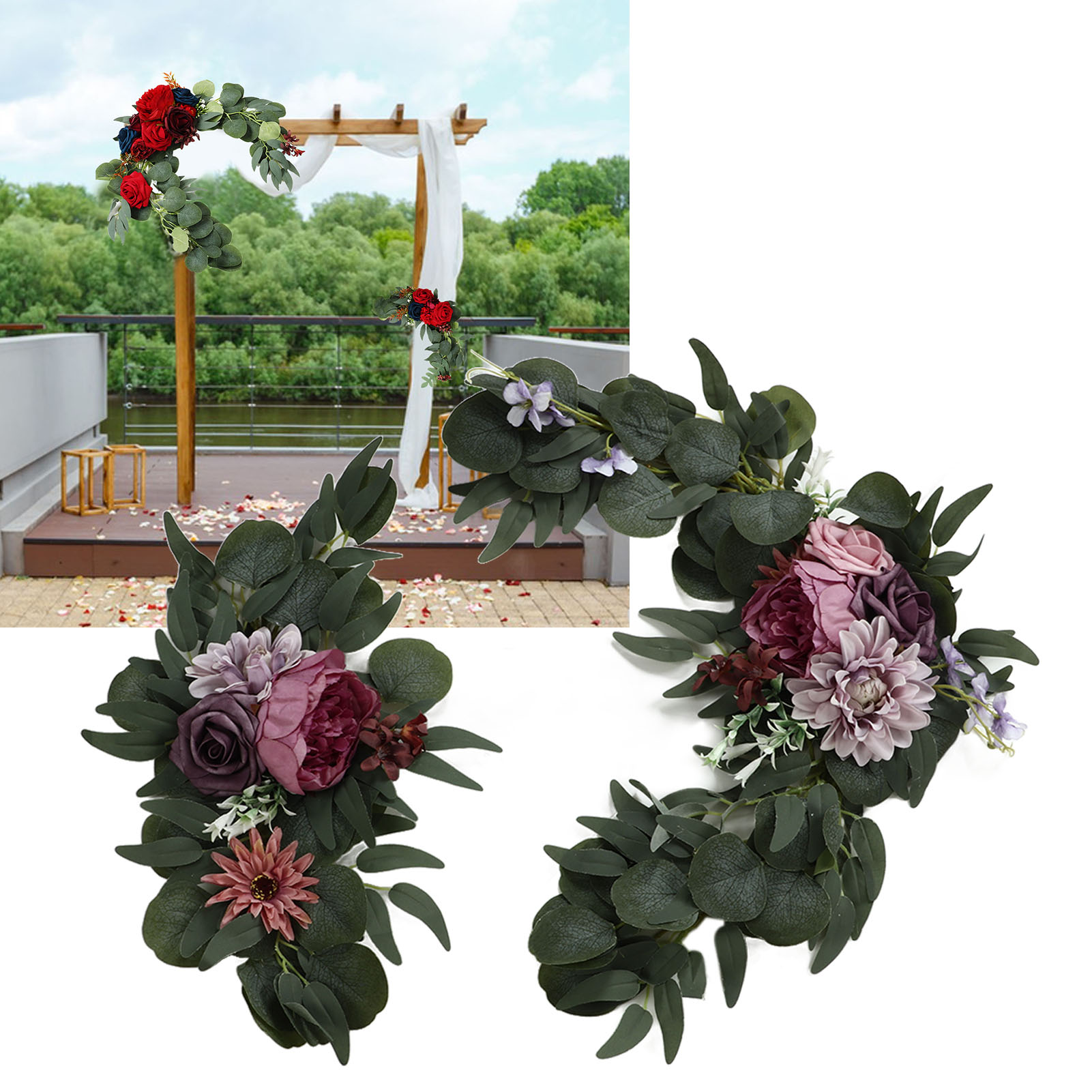 Künstlicher Hängender Blumengirlande Für Hochzeiten, Gästeempfang, Dekorationen Für Trauungen Im Freien, Blumenbögen Und Künstliche Blumendekorationen 18046-sz