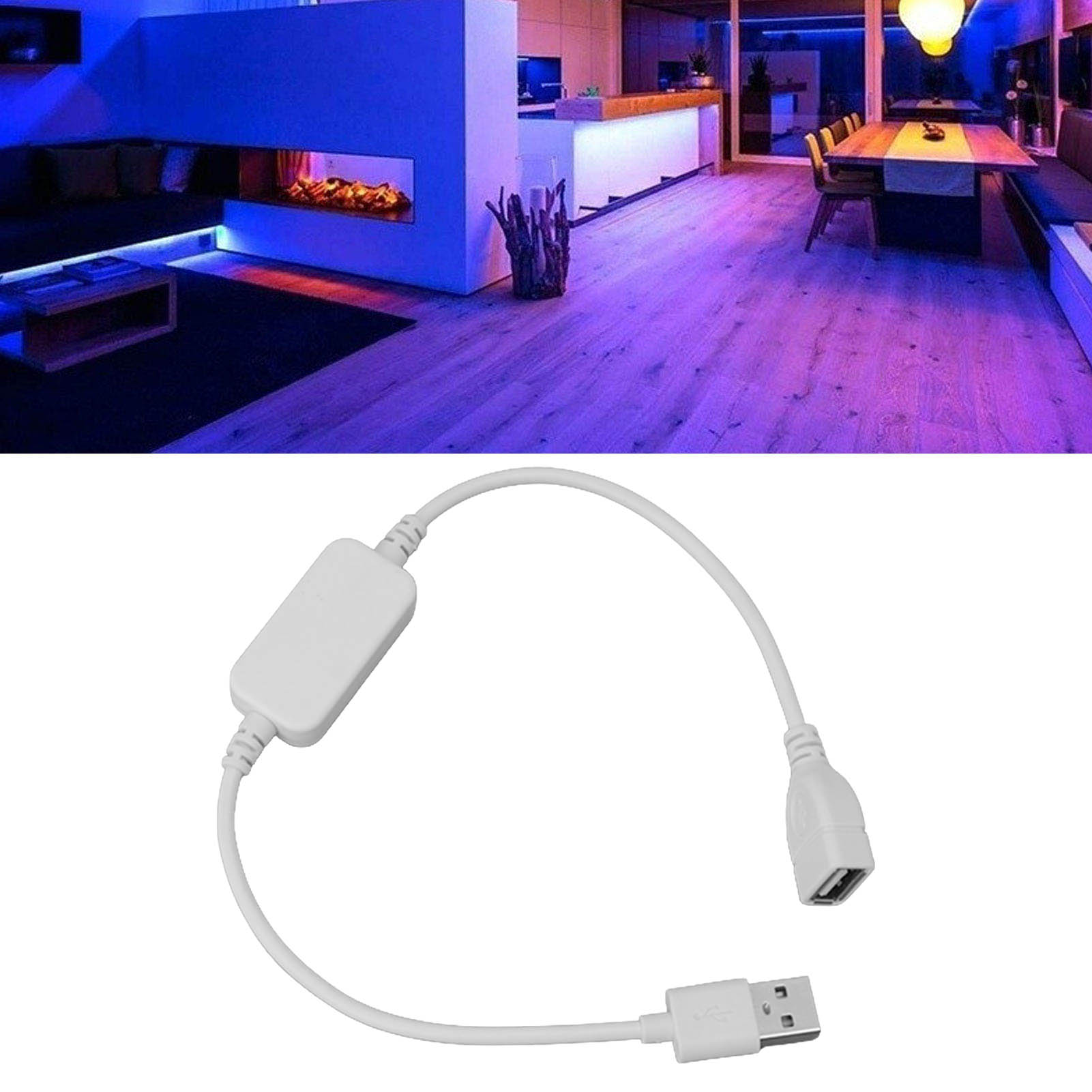 Ip44 Bluetooth-usb-dimmerschalter Mit Tonaktivierung, 433 Mhz, Weiß
