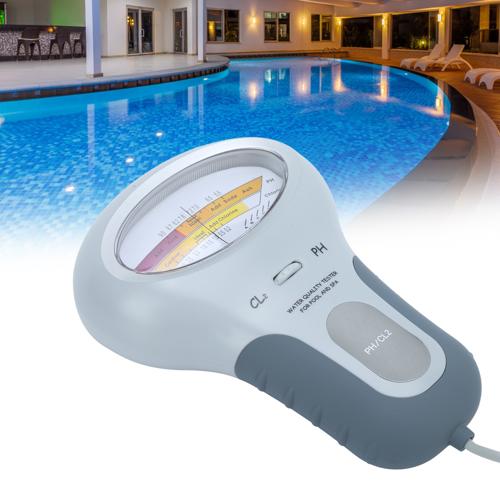 Messgerät Zur Prüfung Der Wasserqualität In Schwimmbädern (cl2 Und Ph), Ph-meter, Elektronisches Messgerät, Tragbarer Restchlor-tester Für Schwimmbäder.