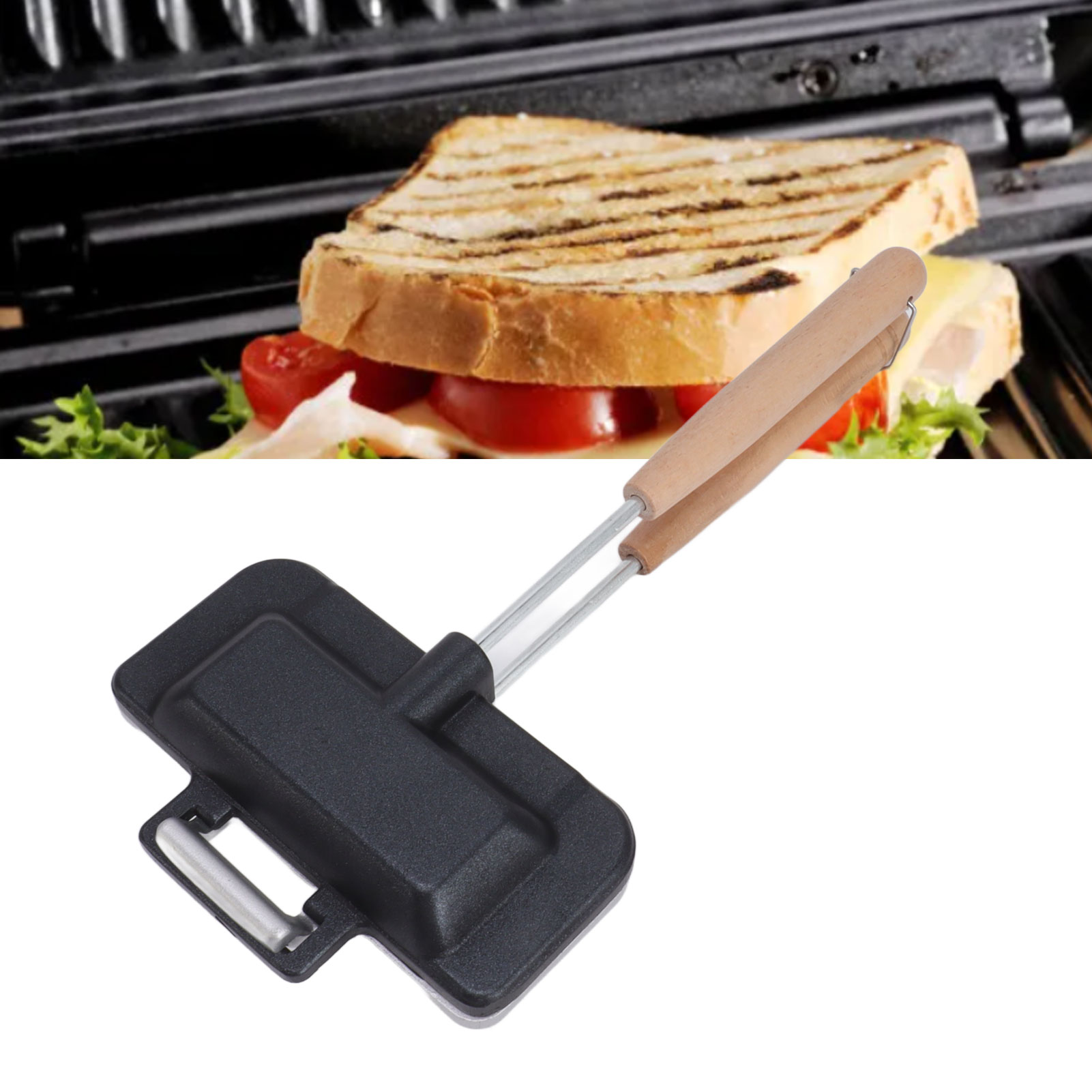 Doppelseitige Sandwichform, Doppelseitige Gaspfanne, Grillplatte, Einzelscheibenbrot, Pfanne Mit Versiegelten Rändern