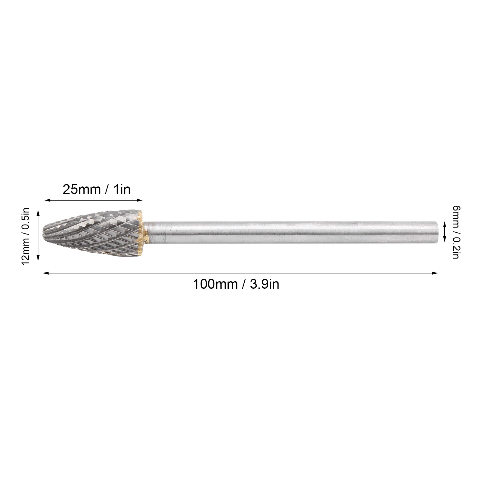 Rotationsfeile Aus Wolframkarbid Mit 6 Mm Schaft, Typ F: 61225100