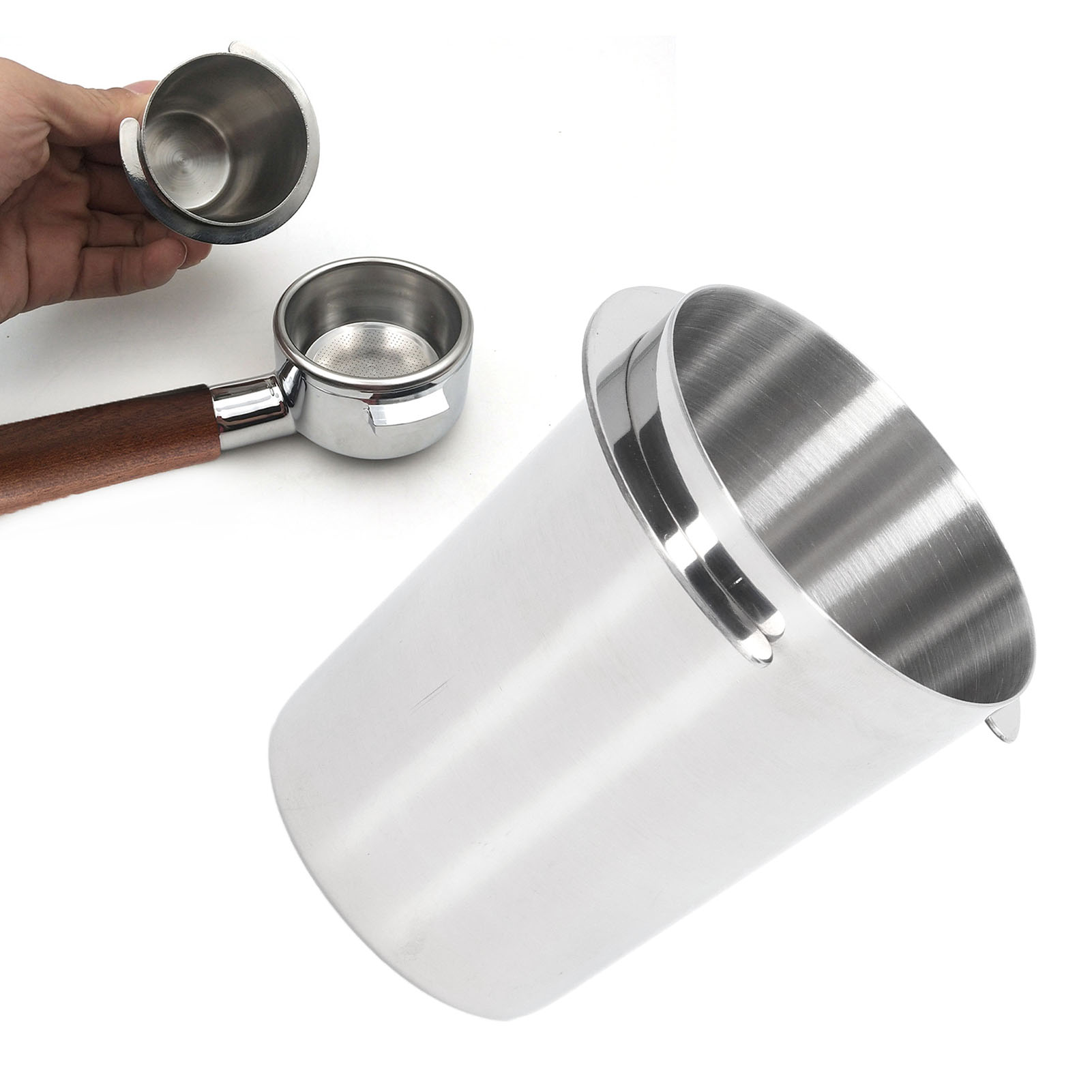 Kaffeedosierer Für Kaffeemaschine, Filterhalter Für Kaffeemaschine, 58 Mm, Silber.