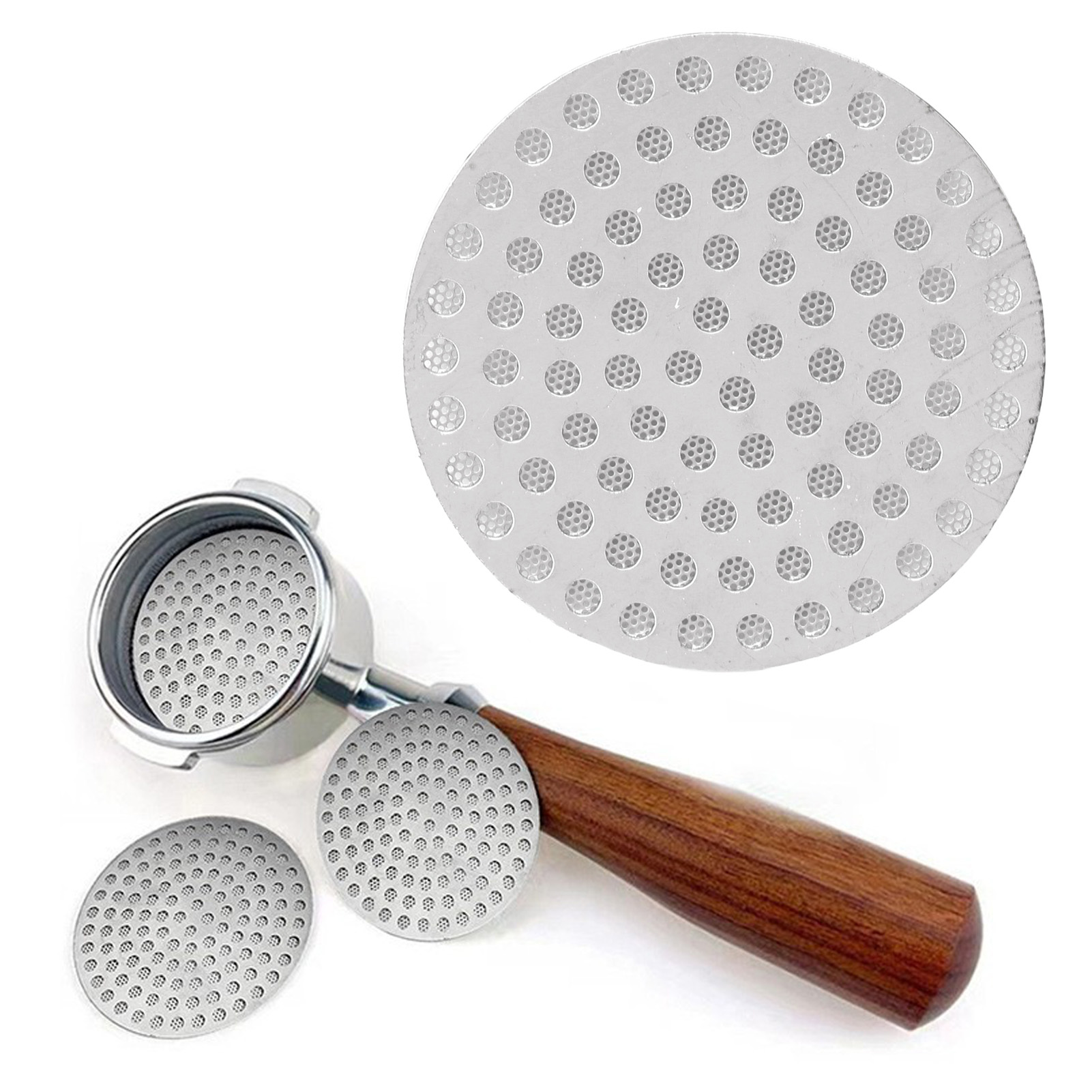 Geätzter Kaffeefilter, 100μm Doppellagiges Sekundäres Wasserverteilungssieb, Wiederverwendbarer Ersatzkaffeefilter, 53,5 Mm.