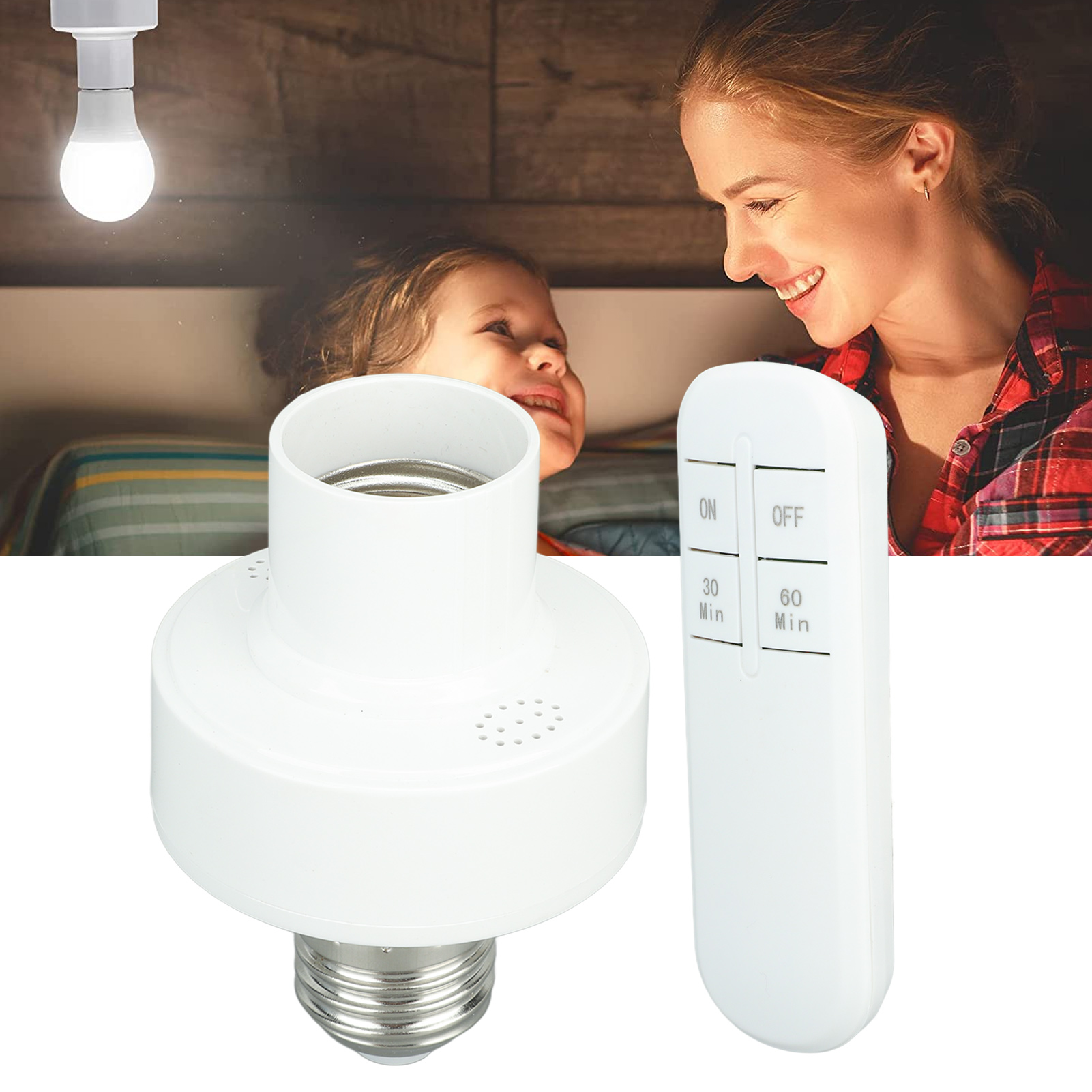 Kabellose Smarte Lampenfassung Mit Integrierter Fernbedienung, Keine Verkabelung Erforderlich, Wandschalter, E27-schraubfassung, 110 V