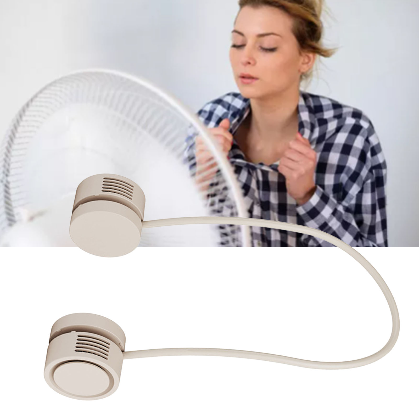 Mini-nackenventilator, Tragbar, Leicht Zu Verstauen, Usb-aufladbar, Ohne Rotorblätter, Aprikosenfarben, Kann Mit Ätherischen Ölen Für Die Aromatherapie Befüllt Werden.