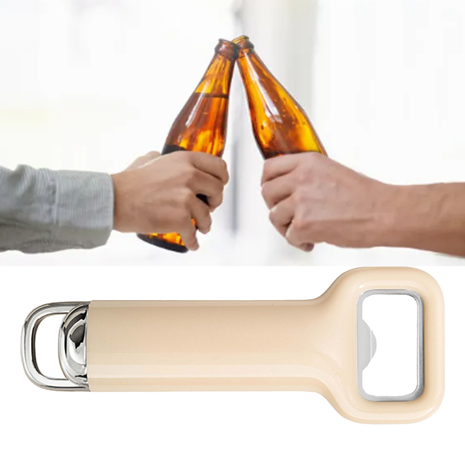 Hängender Flaschenöffner, Flaschenöffner, Flaschenöffner, Haushaltsflaschenöffner, Bieröffner, Beige.