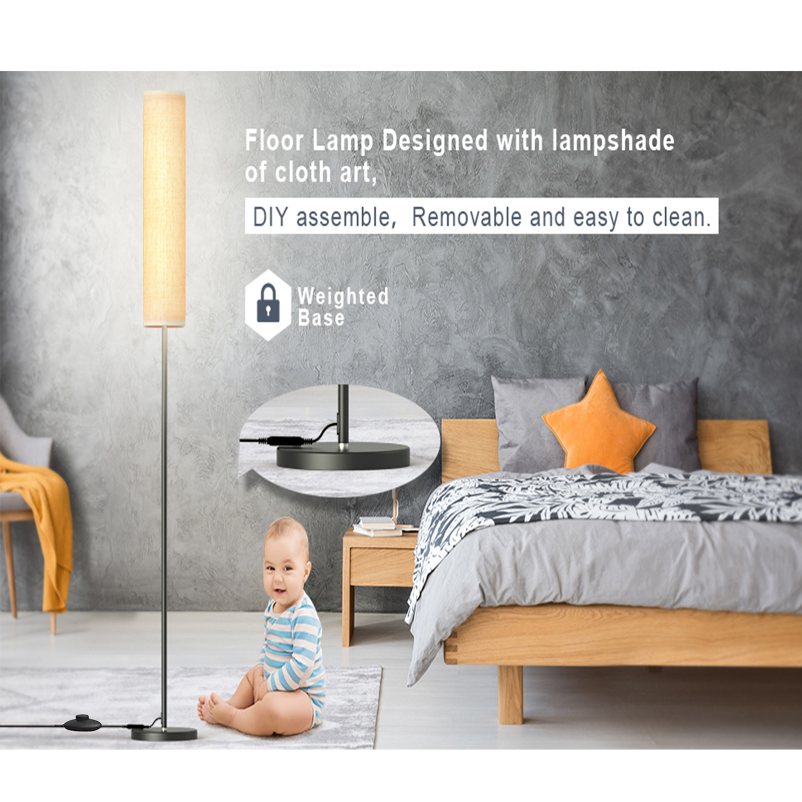 Moderne Led-stehlampe Mit 4 Farbtemperaturen, Stufenloser Dimmung, Fernbedienung, 2800k7000k, Zweifarbige Leuchtstoffröhre Aus Aluminiumlegierung, Geeignet Für Wohnzimmer, Schlafzimmer Und Büros, 100-