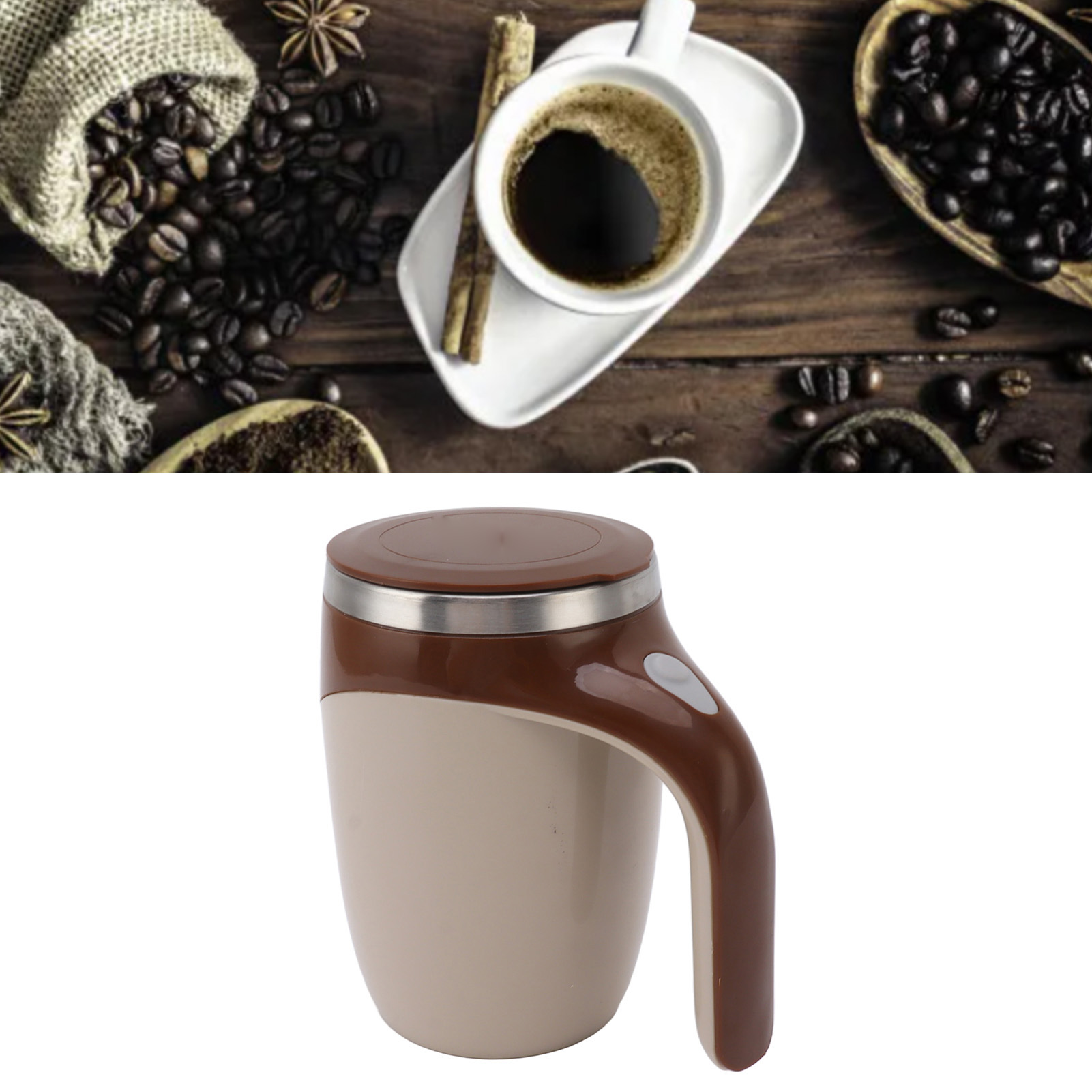 Vollautomatischer Magnetischer Kaffeebecher, Edelstahl, Kaffeefarben