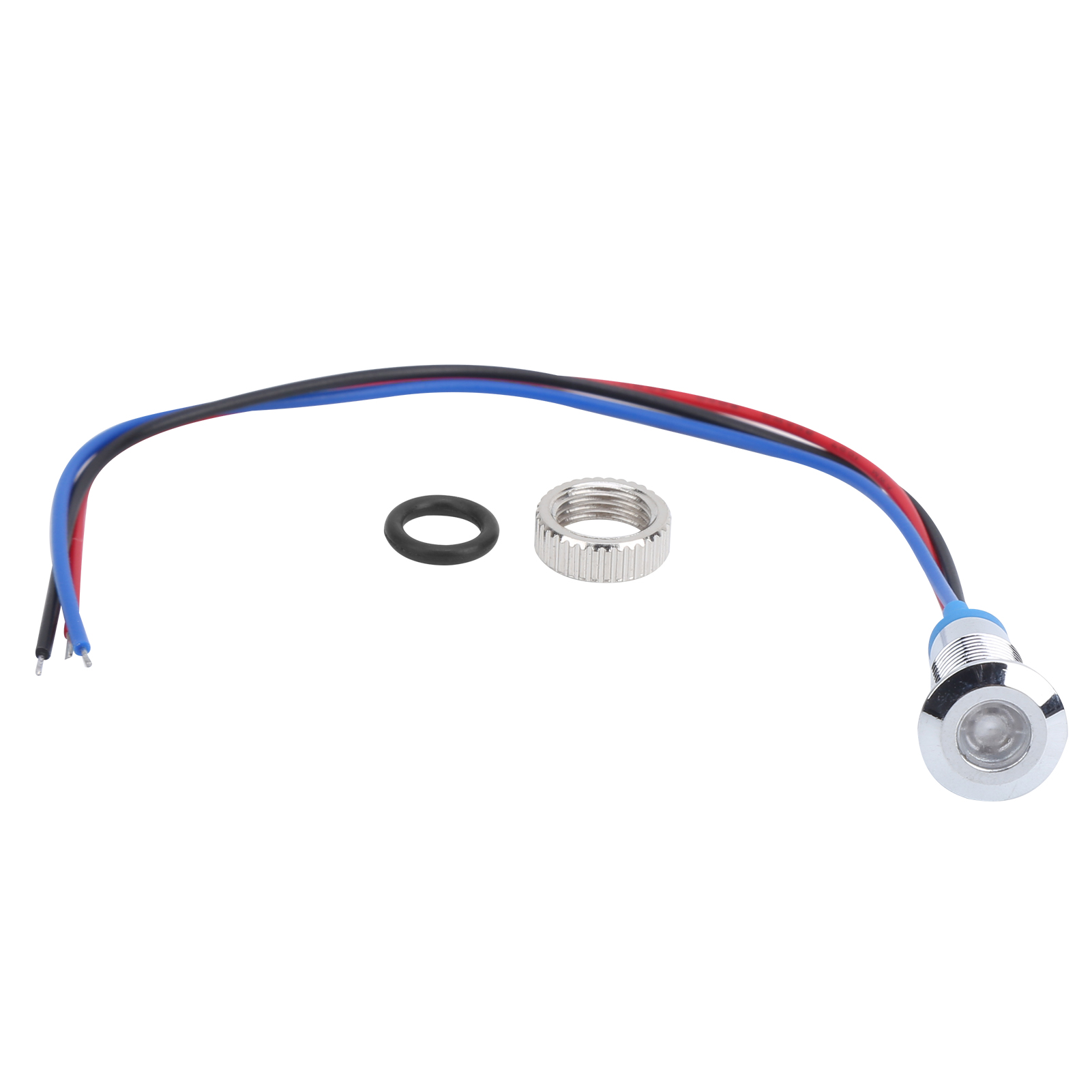 Vier Sets Werden Zusammen Verkauft, 220 V, 8 Mm Wasserdichte Zweifarbige Led-anzeigen Aus Metall (rot Und Blau).