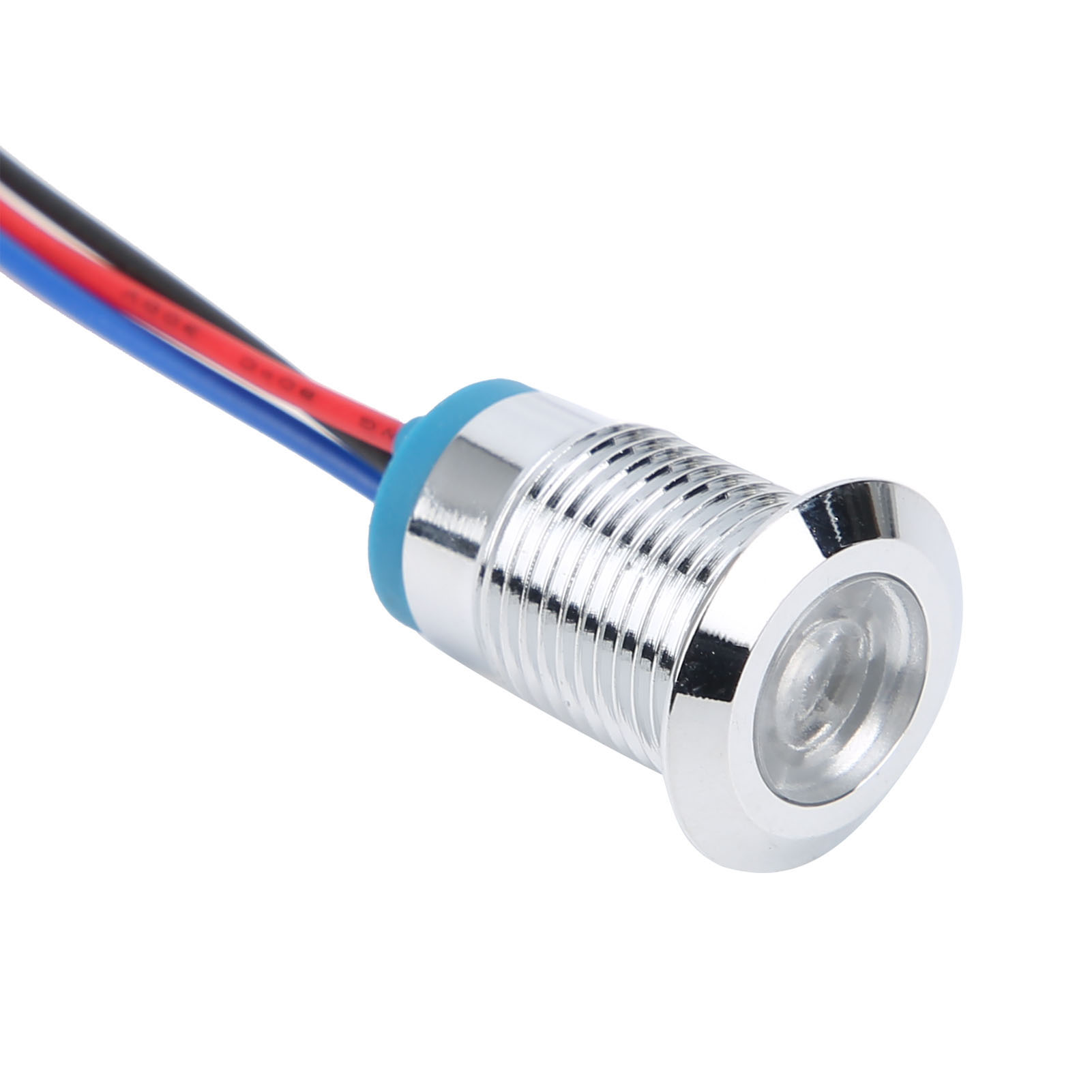 Vier Sets Werden Zusammen Verkauft, 12 Mm Wasserdichte Zweifarbige Led-anzeige Aus Metall, 110-220 V, Rot Und Blau.