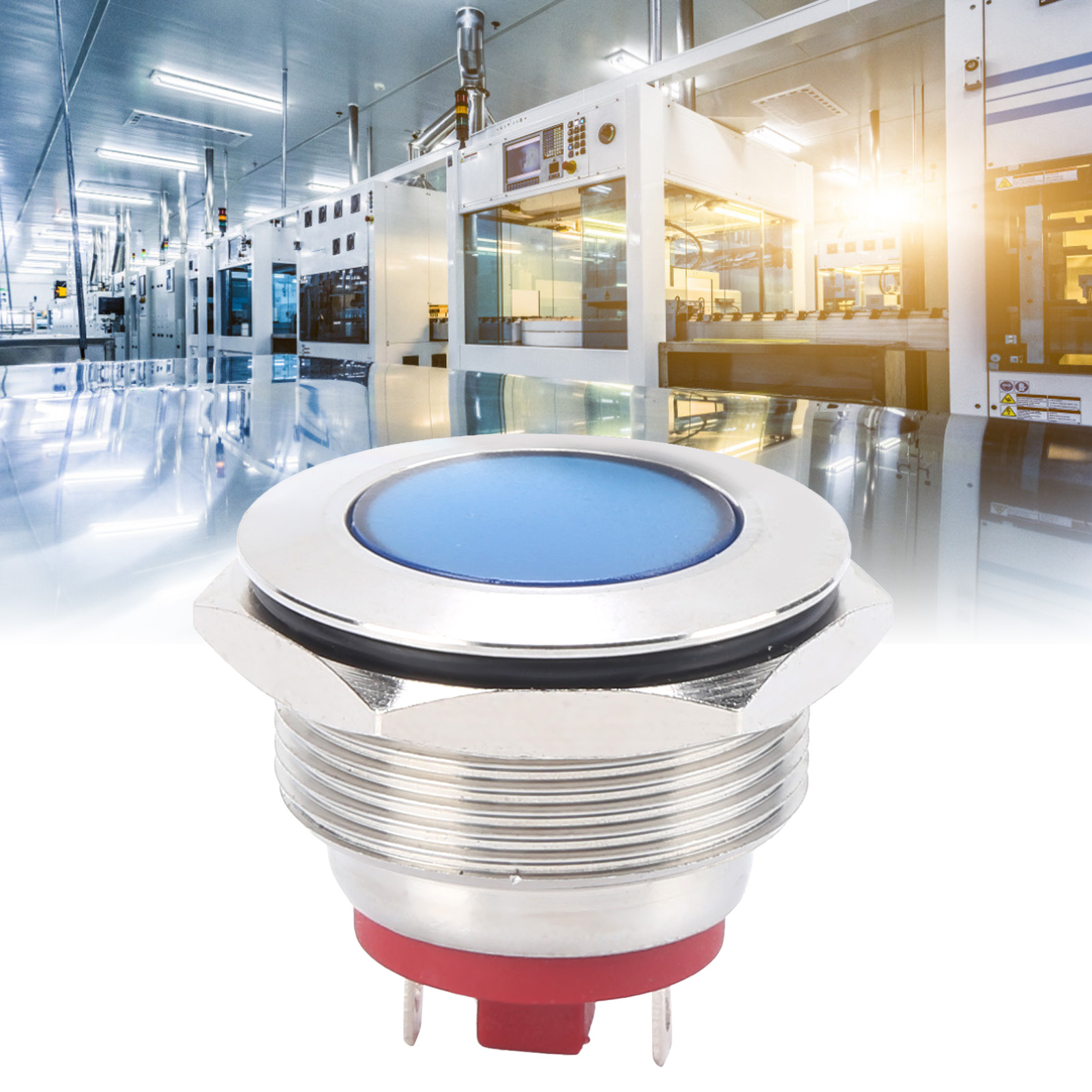 22 Mm Universelle Wasserdichte Led-anzeigeleuchte Aus Metall Mit Blauen Pins