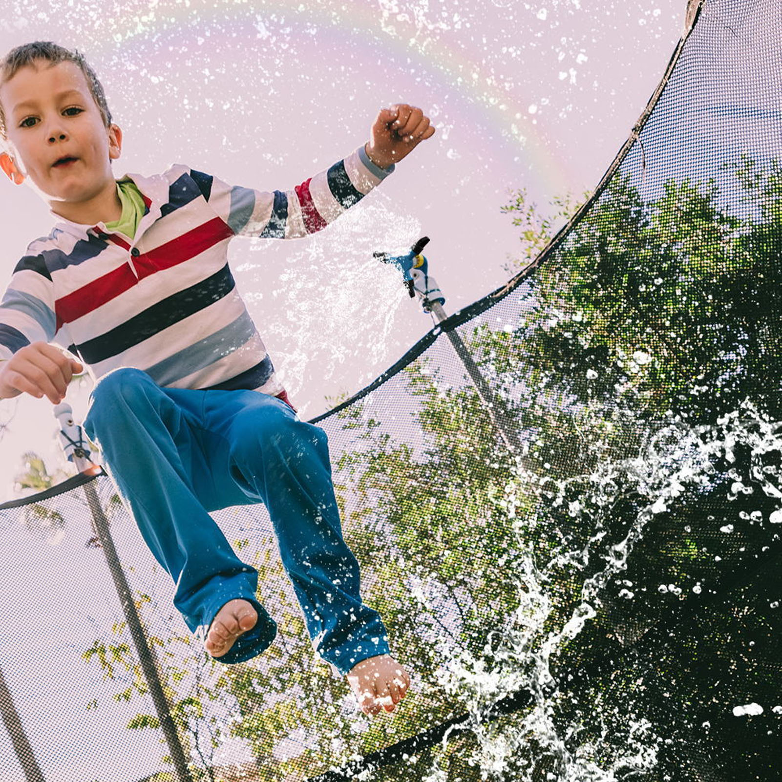 Erfrischende Wasserspielgeräte Für Hunde Im Sommer, Gartenbewässerungsgeräte, Outdoor-trampolin Für Kinder Mit Rotierendem Sprinkler