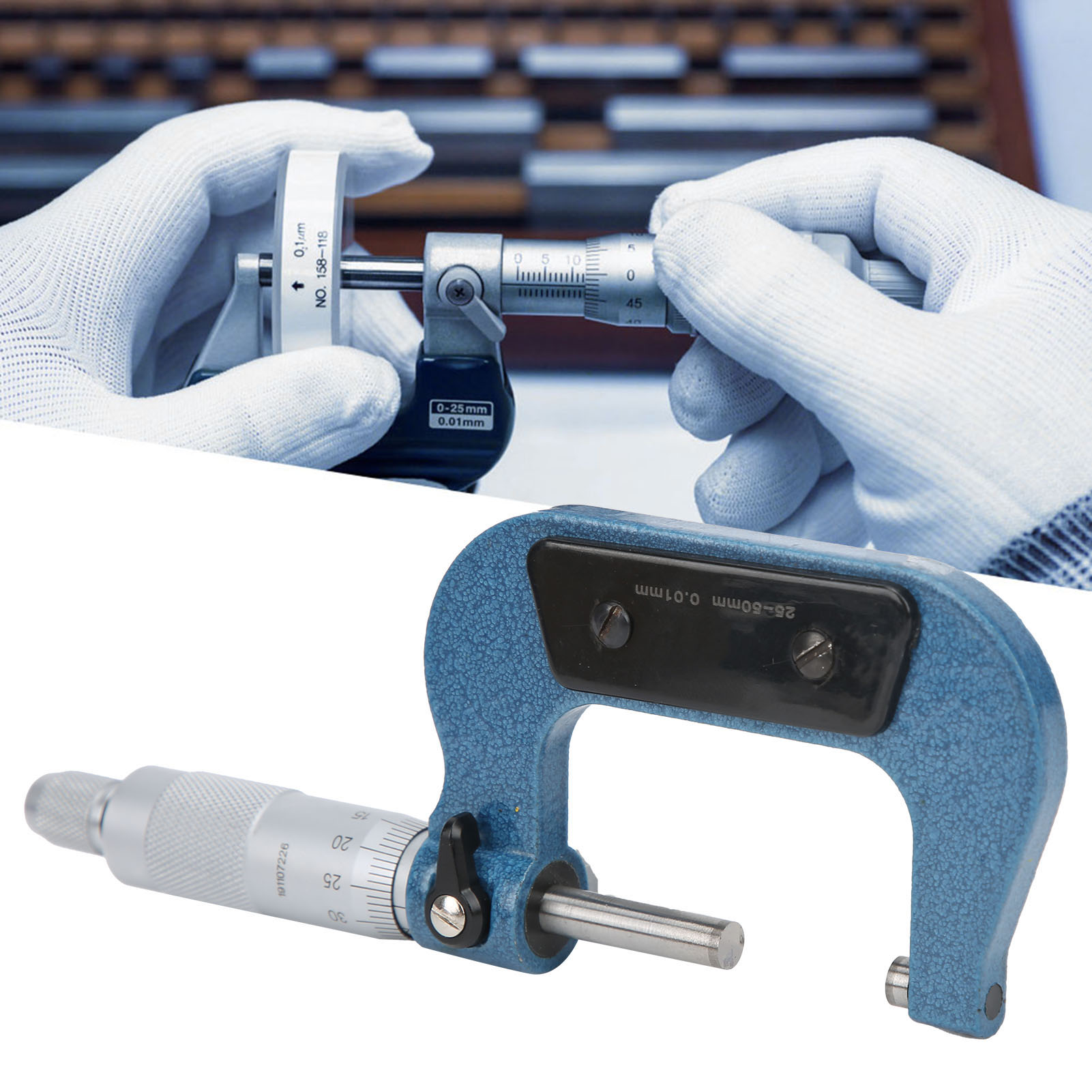 Mikrometer 25–50 Mm – Standard-außenschraubenmikrometer, Blau
