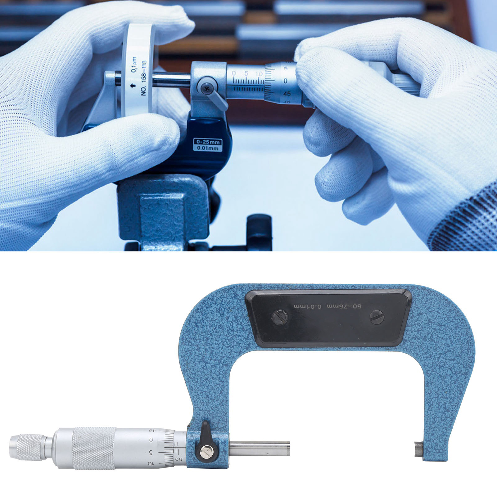 50-75 Mm Mikrometer - Standard-außenschraubenmikrometer (blau)