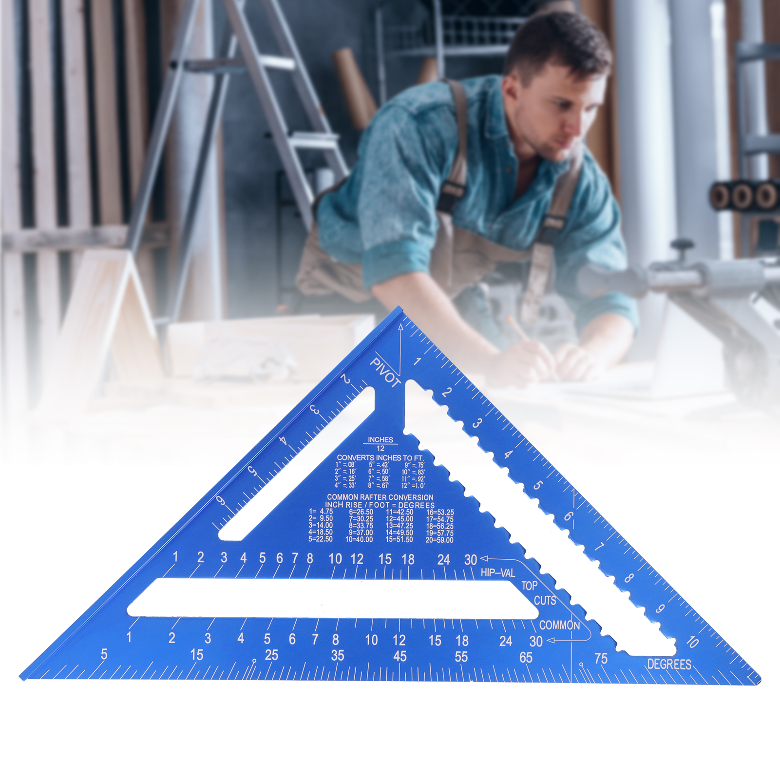 30,5 Cm (12 Zoll) Präzisionswinkel Mit 45 Grad Aus Dicker Aluminiumlegierung, Multifunktionales Rechtwinkliges Lineal Für Die Holzbearbeitung
