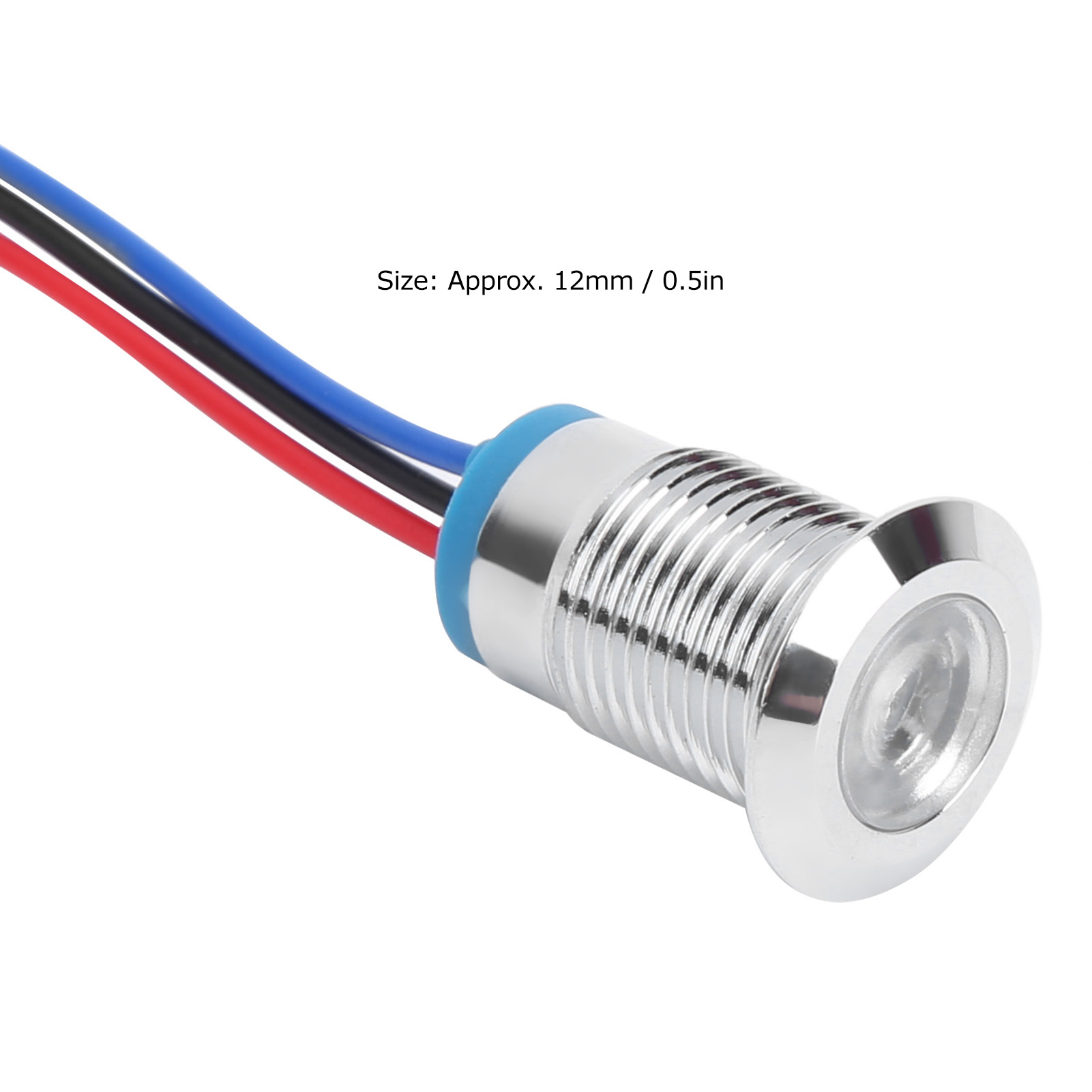 Vier Sets Werden Zusammen Verkauft, 12-24v, 12mm Metall Wasserdichte Zweifarbige Led-anzeige (rot Und Blau).