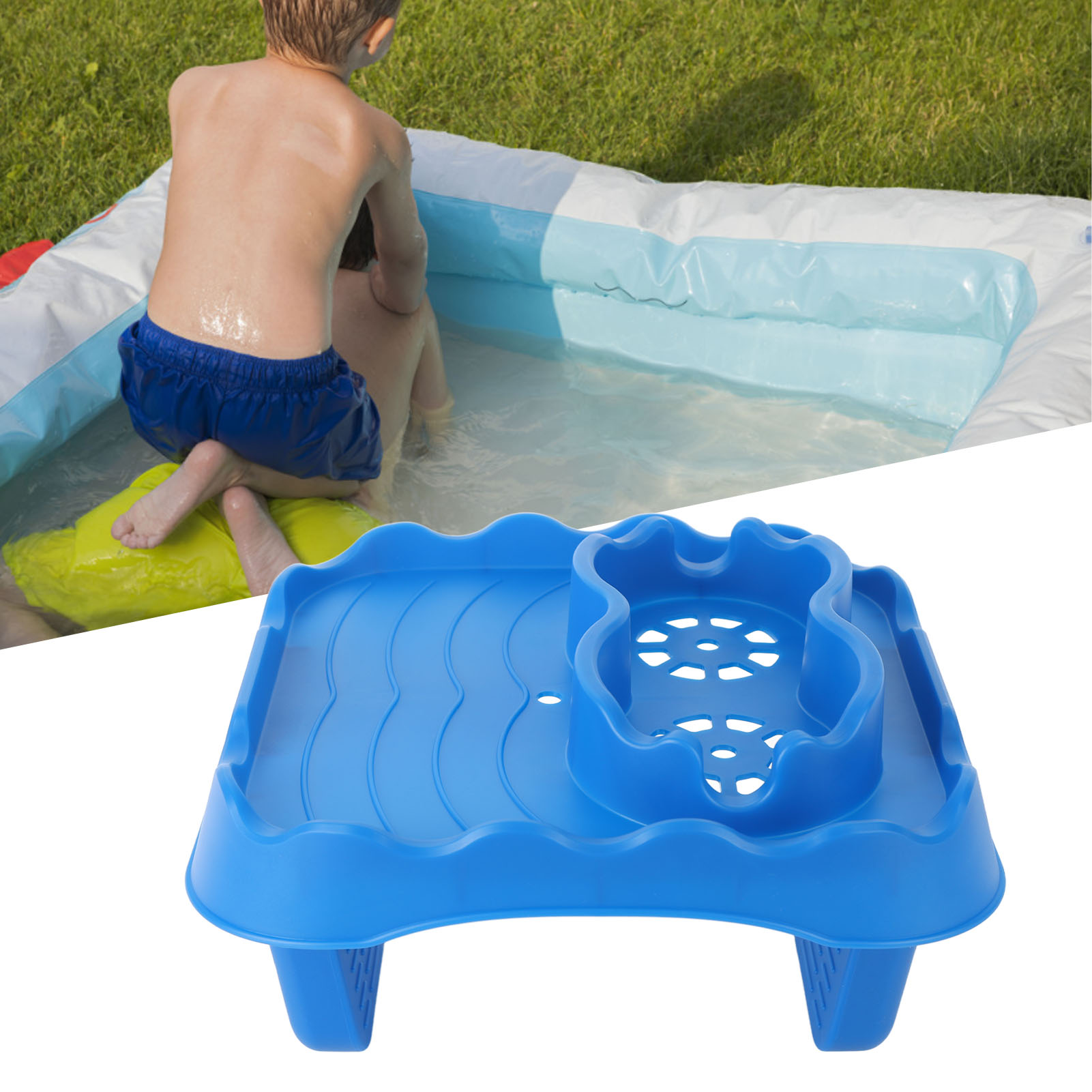 Aufblasbarer Pool-getränkehalter, Verstellbare, Rutschfeste Ablage Für Spa, Blau