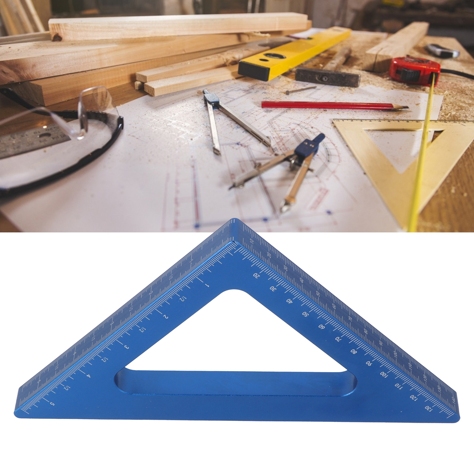 Zimmermannswinkel, Rechtwinkliger Lineal (90°), Graduiertes Lineal Aus Aluminiumlegierung, Holzbearbeitungswerkzeuge