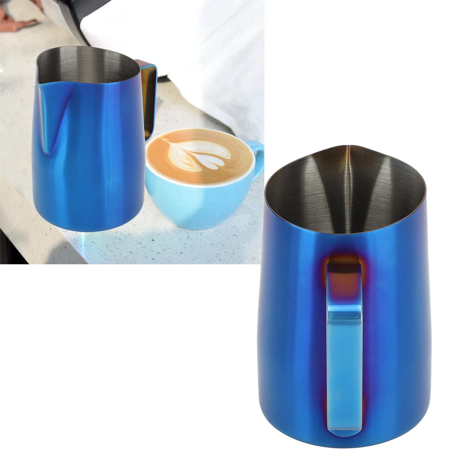 600-ml-edelstahlbecher Mit Geneigter Form Für Baristas, Ideal Für Latte Art