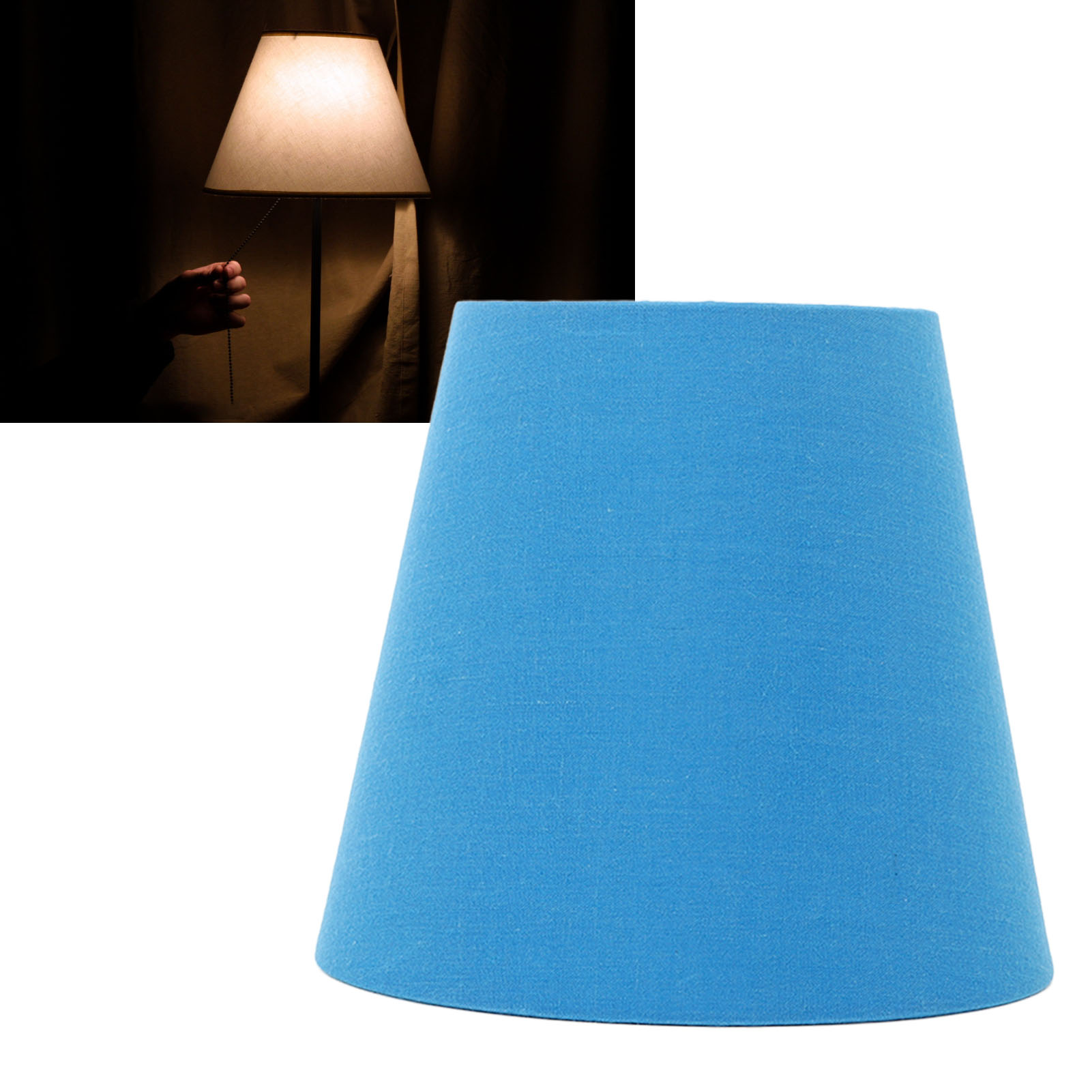Moderner Stofflampenschirm, Kreativer E14-lampenschirm, Origineller Lampenschirm, Geeignet Für Pendelleuchten, Wandleuchten, Nachttischlampen, Tischlampen, Retro-blau