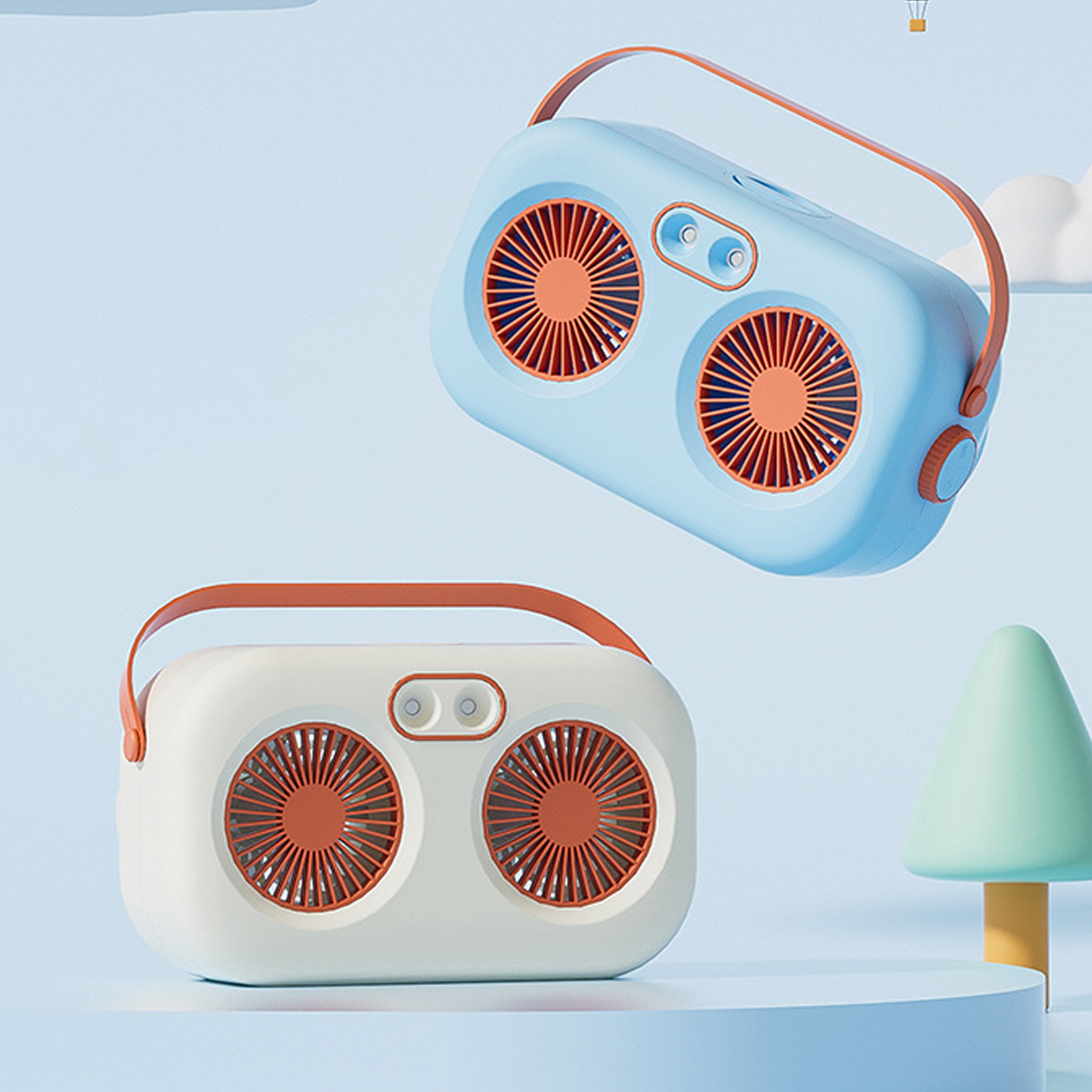 Doppelflügel-nebelventilator, Usb-tischklimaanlage, Tragbarer Wassergekühlter Elektrischer Nebelventilator, Kleiner Kühlventilator Und Luftbefeuchter, Weiß.