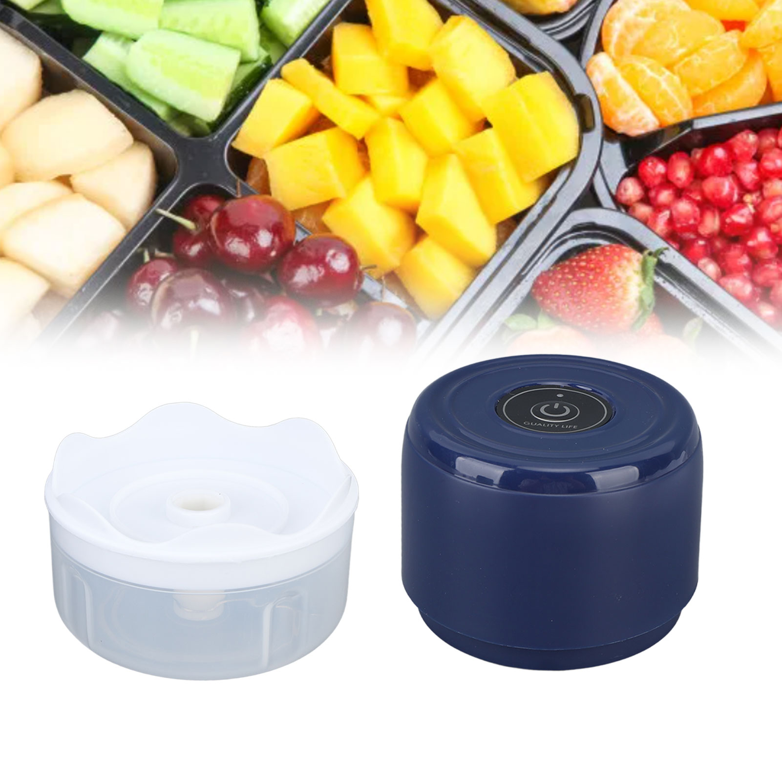 Mini-akku-knoblauchpresse, Knoblauchstößel Für Den Hausgebrauch, Kleiner Wiederaufladbarer Babynahrungszubereiter, Blau.