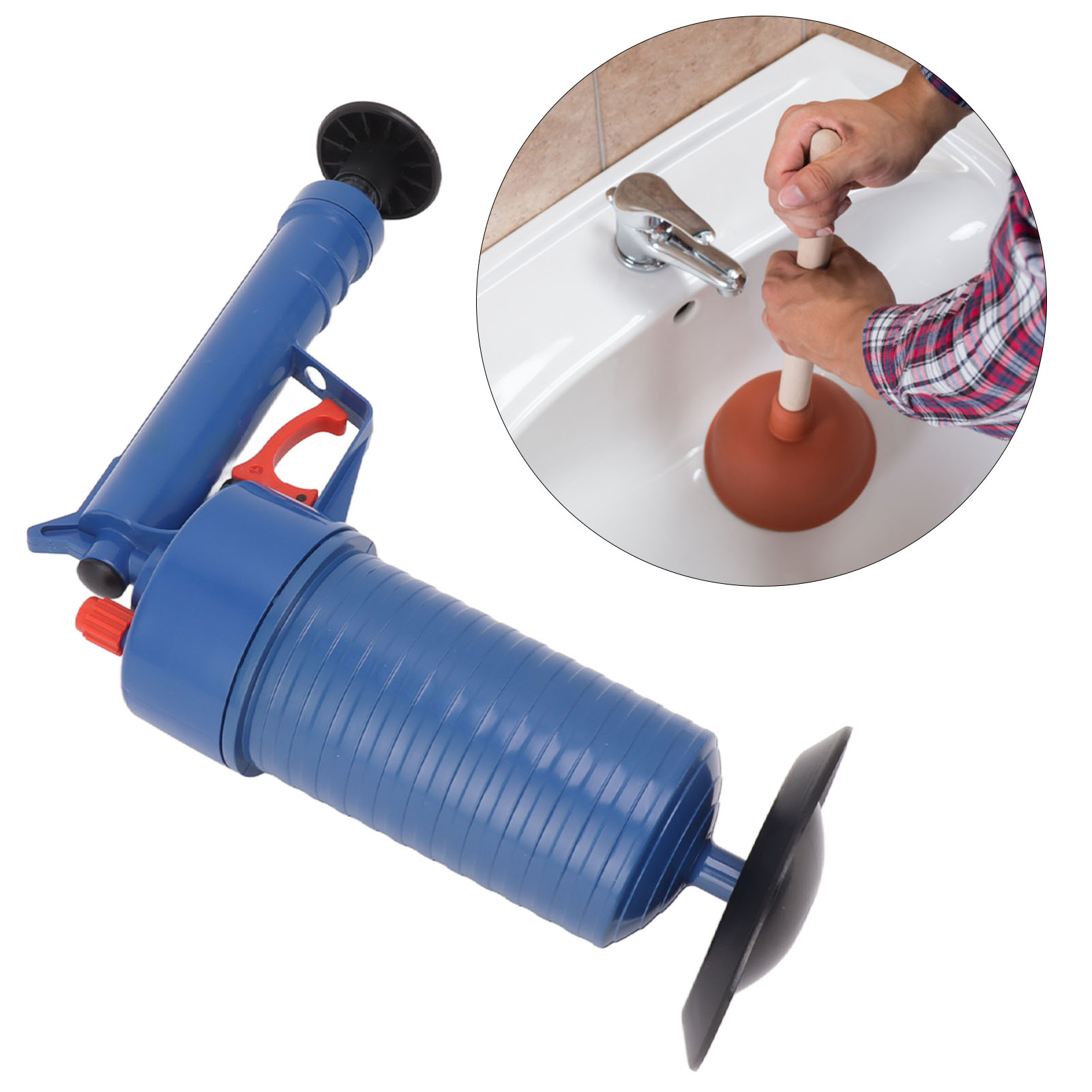 Wc-reiniger Mit 4 Unterschiedlich Großen Saugnäpfen Für Waschbecken Im Badezimmer, Küchenspülen, Badewannen Und Toiletten.