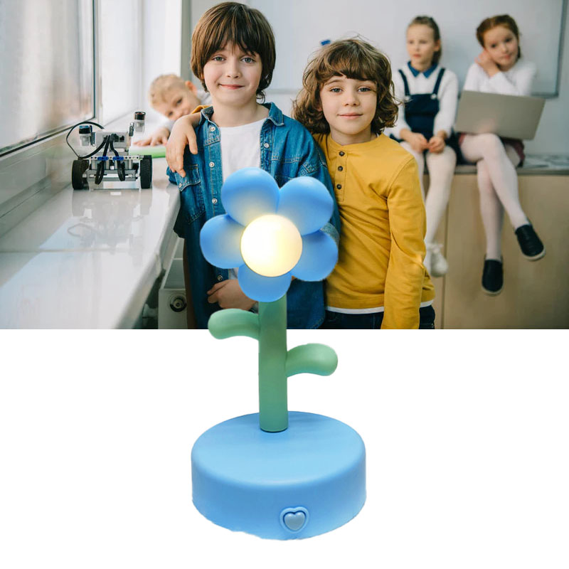 Niedliches, Leuchtendes Sonnenblumen-spielzeug, Diy-nachtlicht, Bastellampe Aus Butterkleber, Blau