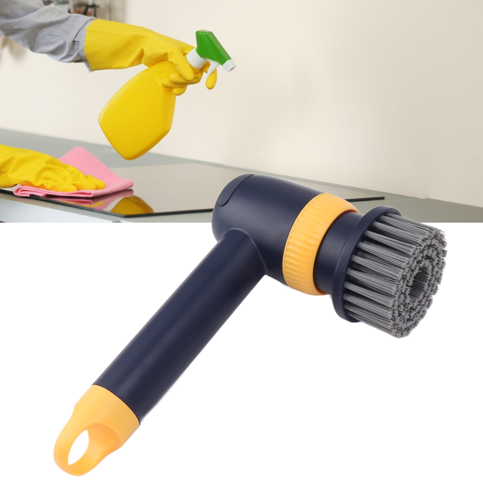 Elektrische Reinigungsbürste, Fliesenbürste, Elektrische Reinigungsbürste, Rotierende Bürste, Blau