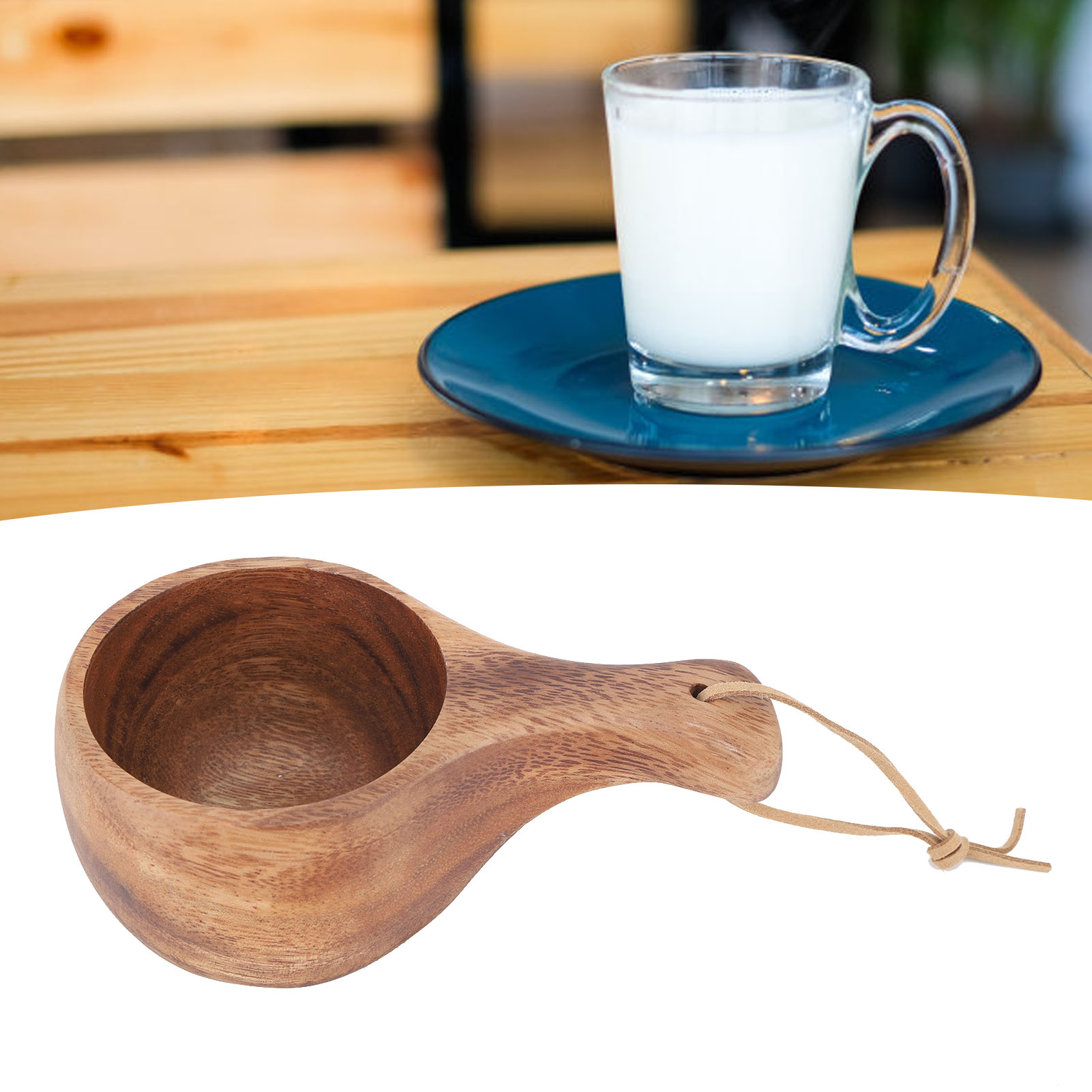 Finnischer Holzbecher, 220 Ml, Mit Henkel, Tragbarer Becher, Milchbecher, Kaffeebecher, Dicker Henkel